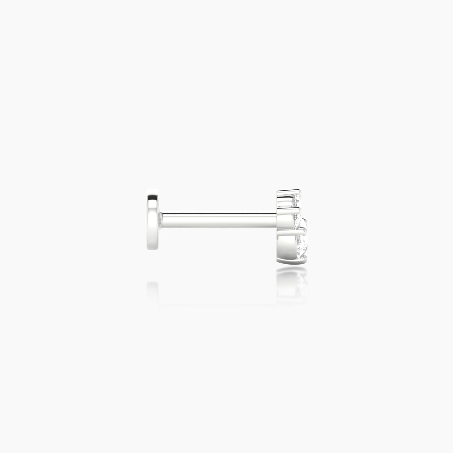 Sedna | 18k White Gold 5 mm 6.5 mm Diamond Nostril Piercing