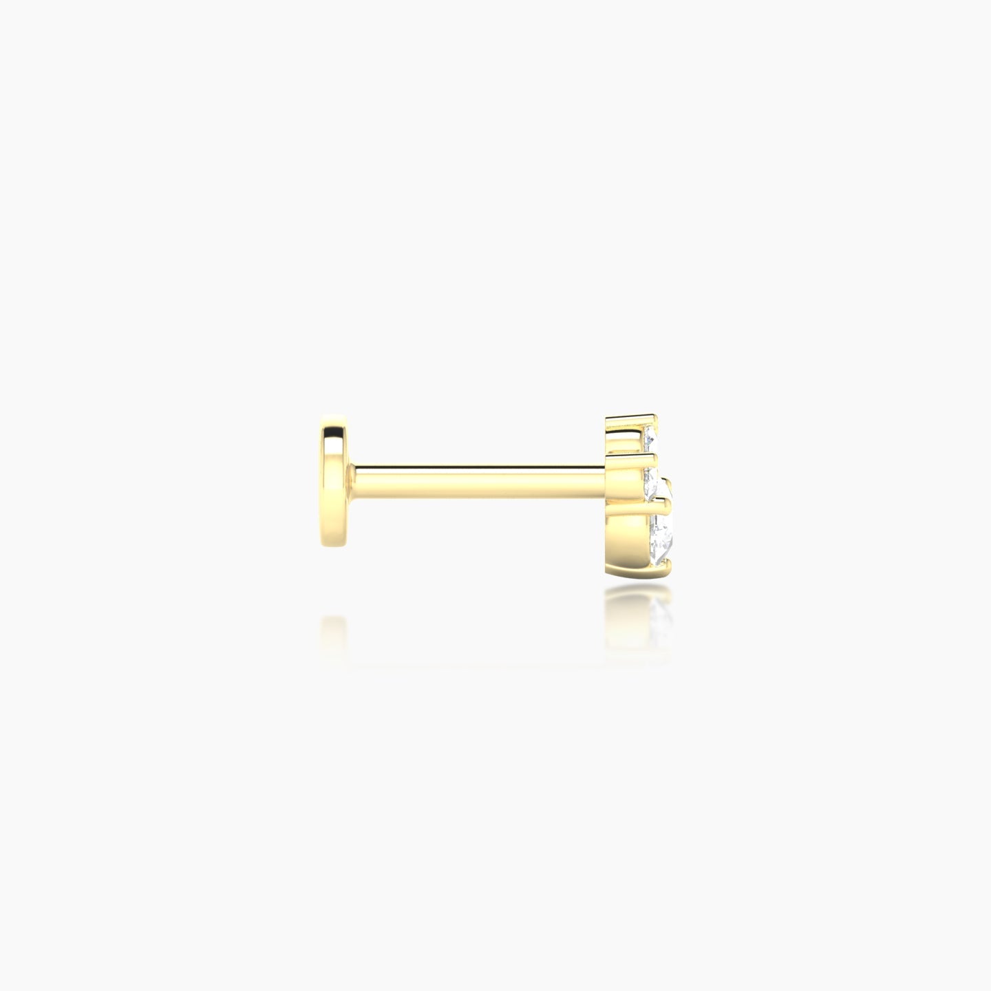 Sedna | 18k Yellow Gold 5 mm 6.5 mm Diamond Nostril Piercing