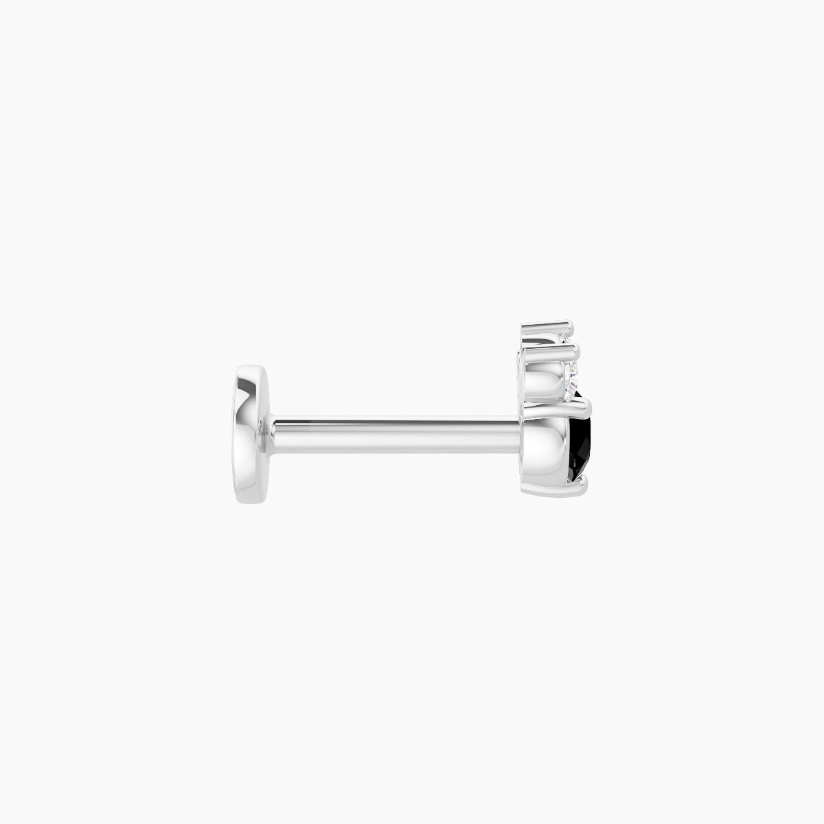 Sedna | 18k White Gold 6.5 mm 4.5 mm Black Diamond & Diamond Piercing