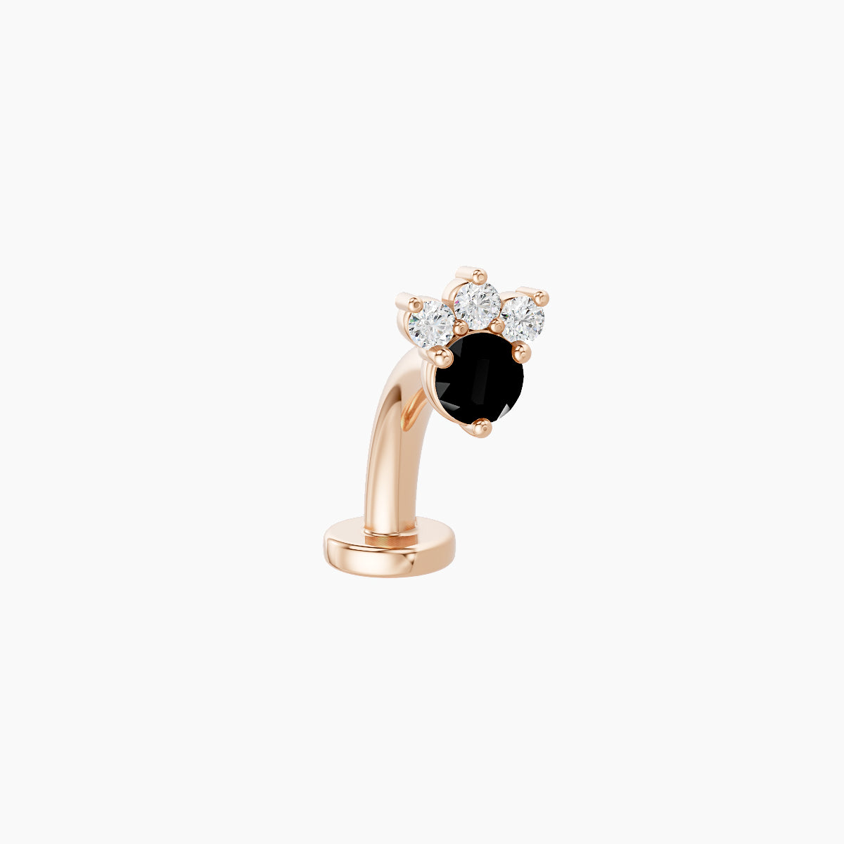 Sedna | 18k Rose Gold 8 mm 4.5 mm Black Diamond & Diamond Floating Navel Piercing
