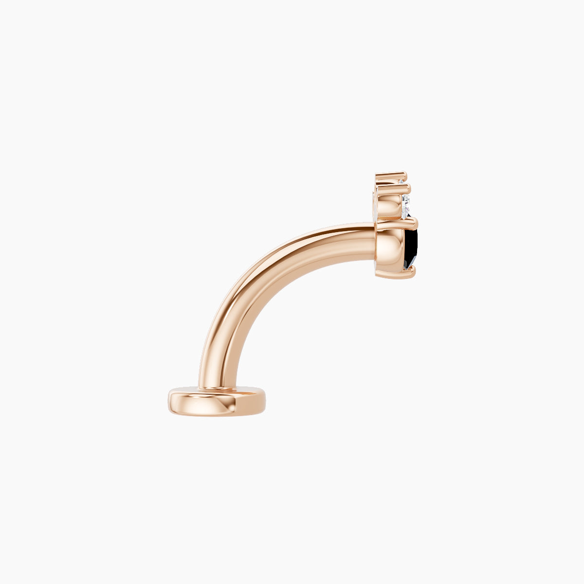 Sedna | 18k Rose Gold 8 mm 4.5 mm Black Diamond & Diamond Floating Navel Piercing