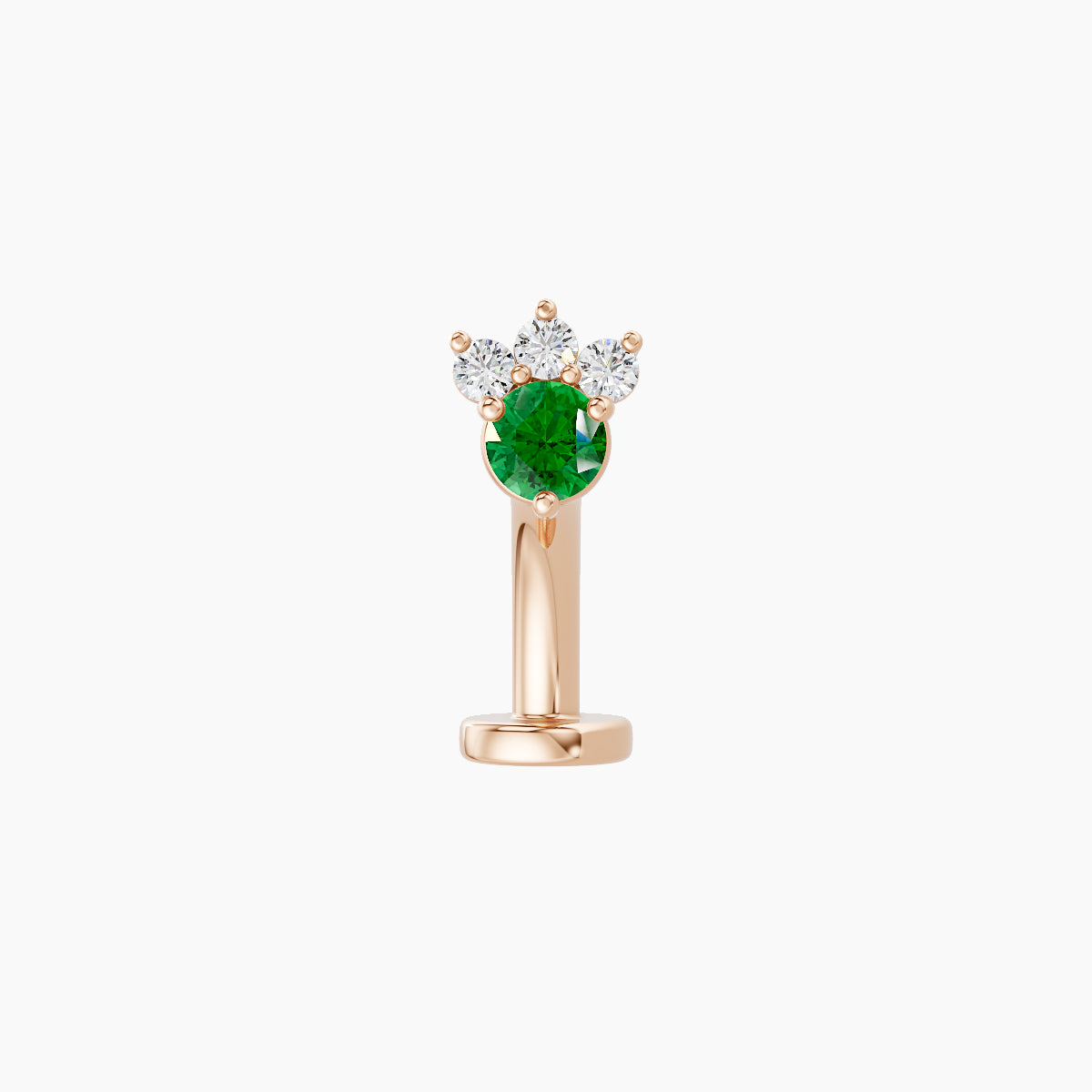 Sedna | 18k Rose Gold 8 mm 4.5 mm Emerald & Diamond Floating Navel Piercing