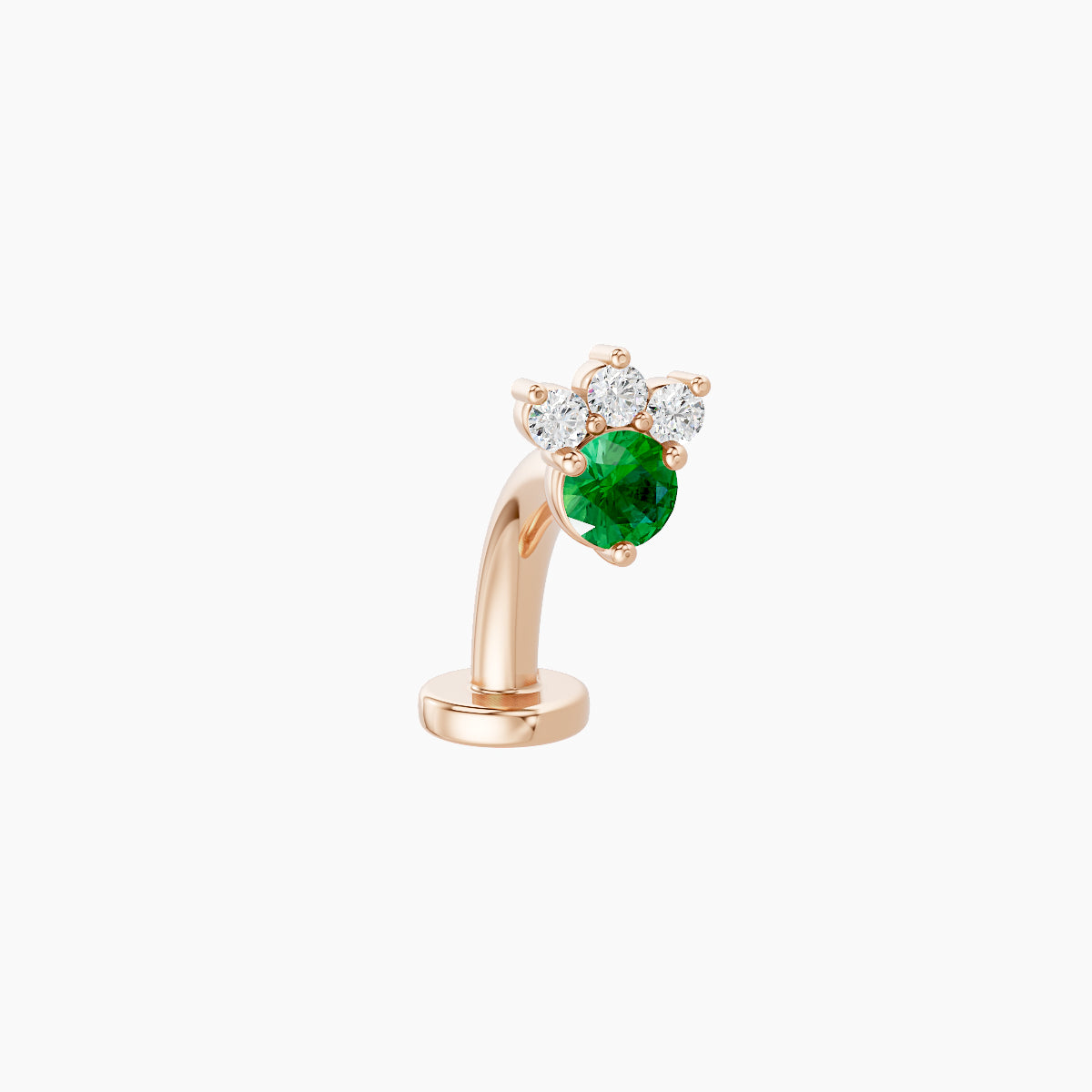 Sedna | 18k Rose Gold 8 mm 4.5 mm Emerald & Diamond Floating Navel Piercing