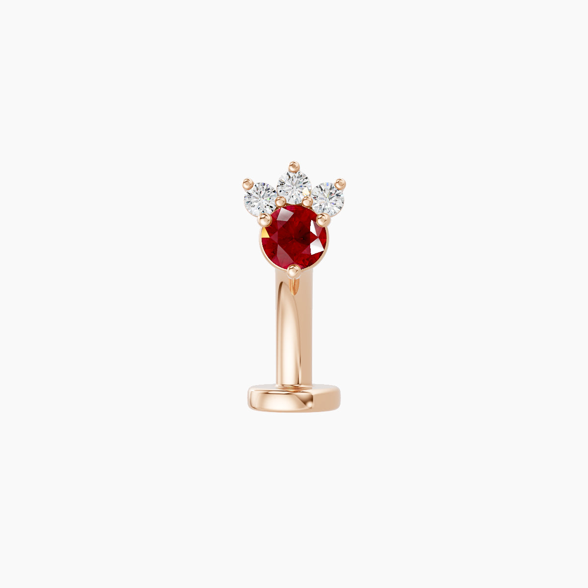 Sedna | 18k Rose Gold 8 mm 4.5 mm Ruby & Diamond Floating Navel Piercing