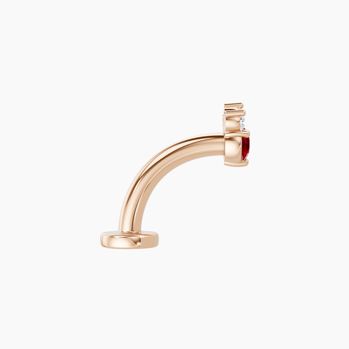 Sedna | 18k Rose Gold 8 mm 4.5 mm Ruby & Diamond Floating Navel Piercing