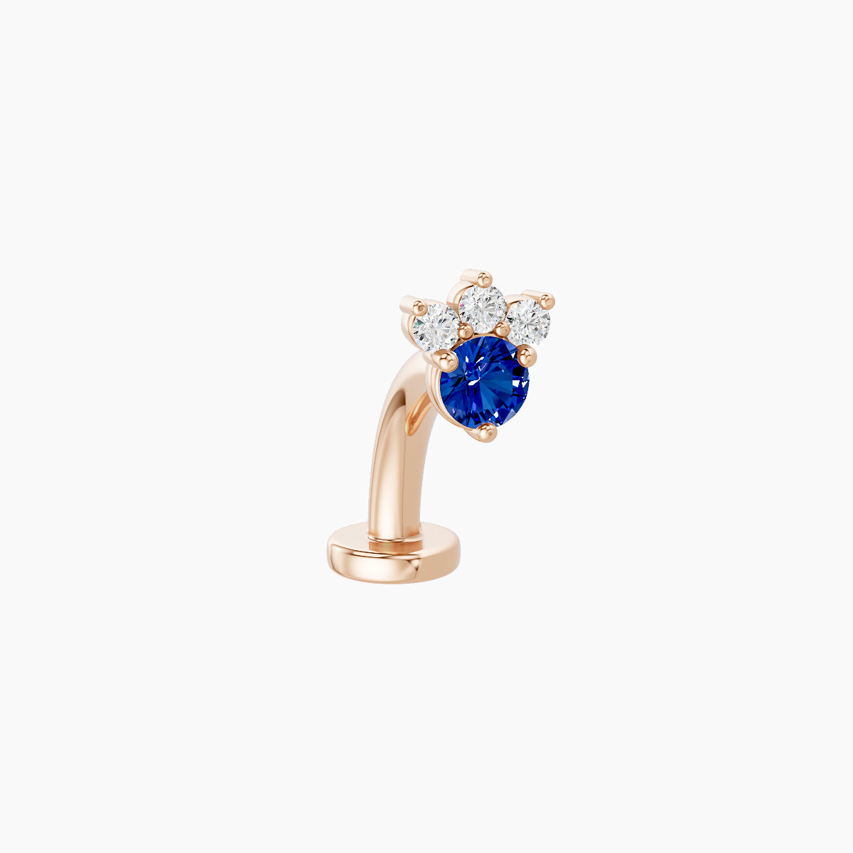 Sedna | 18k Rose Gold 8 mm 4.5 mm Sapphire & Diamond Floating Navel Piercing