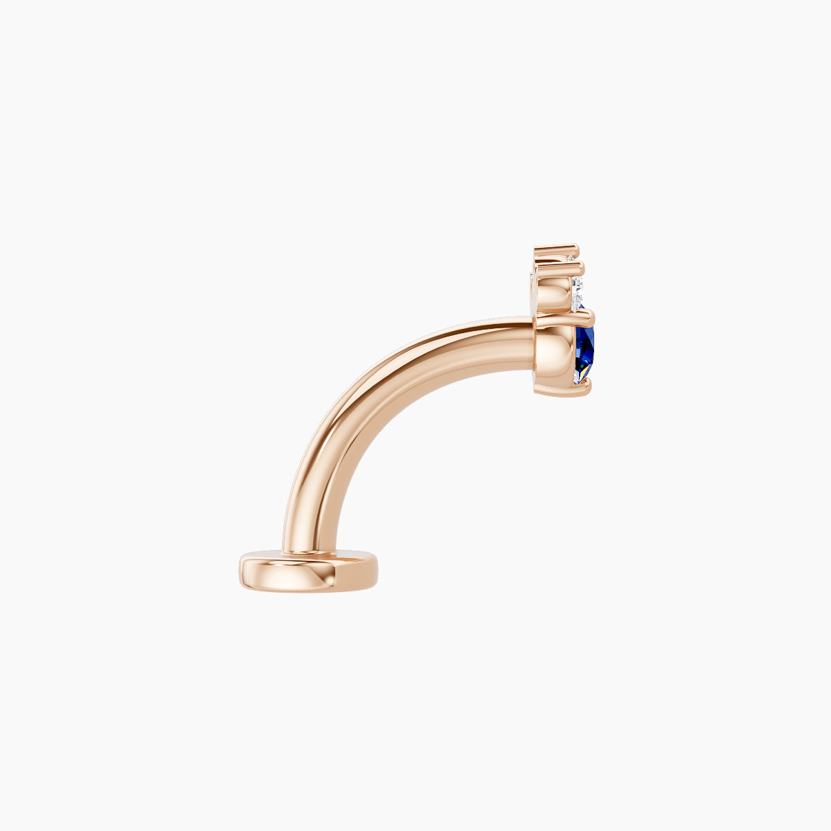 Sedna | 18k Rose Gold 8 mm 4.5 mm Sapphire & Diamond Floating Navel Piercing