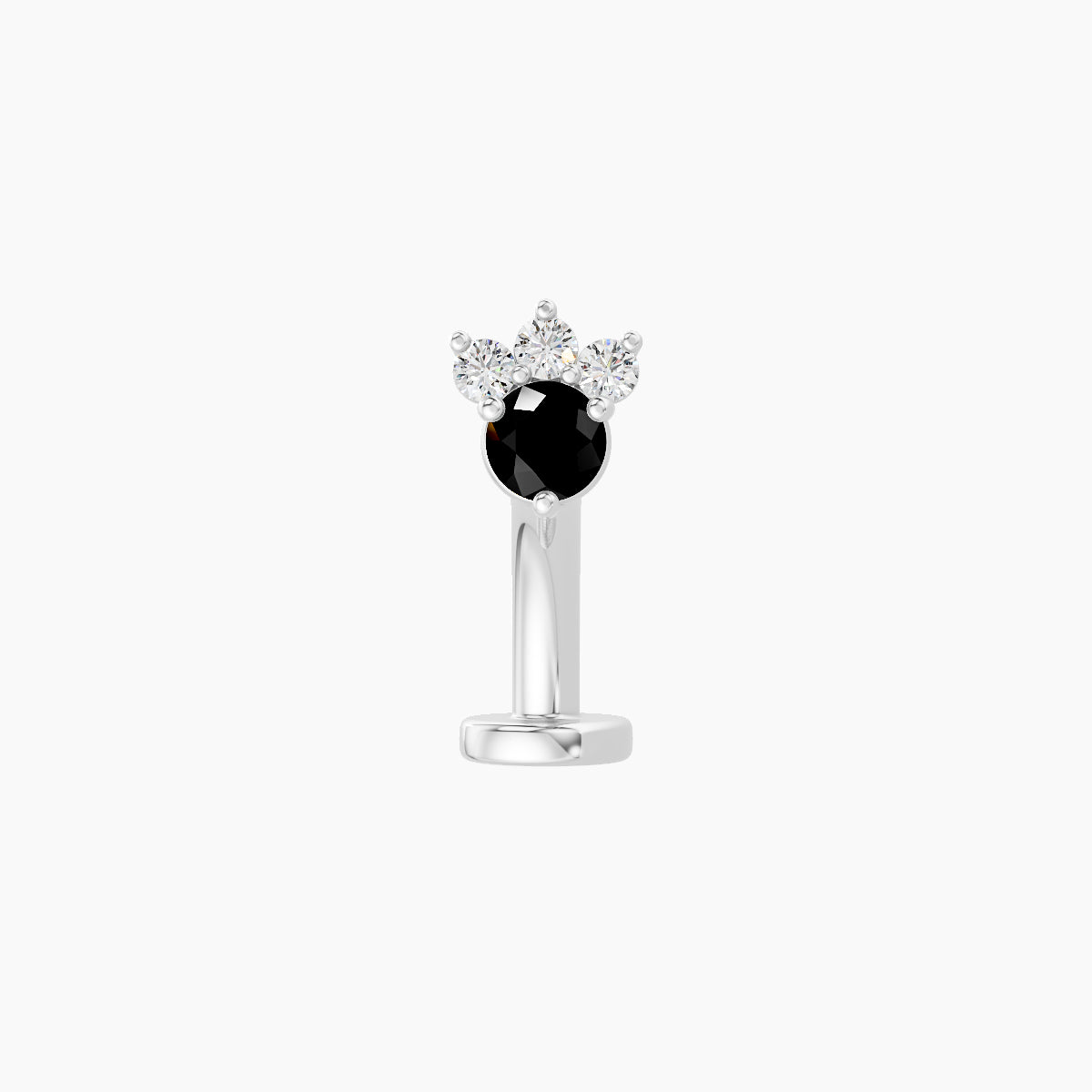 Sedna | 18k White Gold 8 mm 4.5 mm Black Diamond & Diamond Floating Navel Piercing