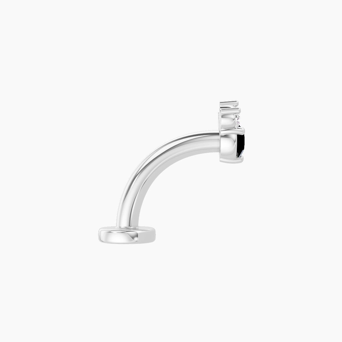 Sedna | 18k White Gold 8 mm 4.5 mm Black Diamond & Diamond Floating Navel Piercing