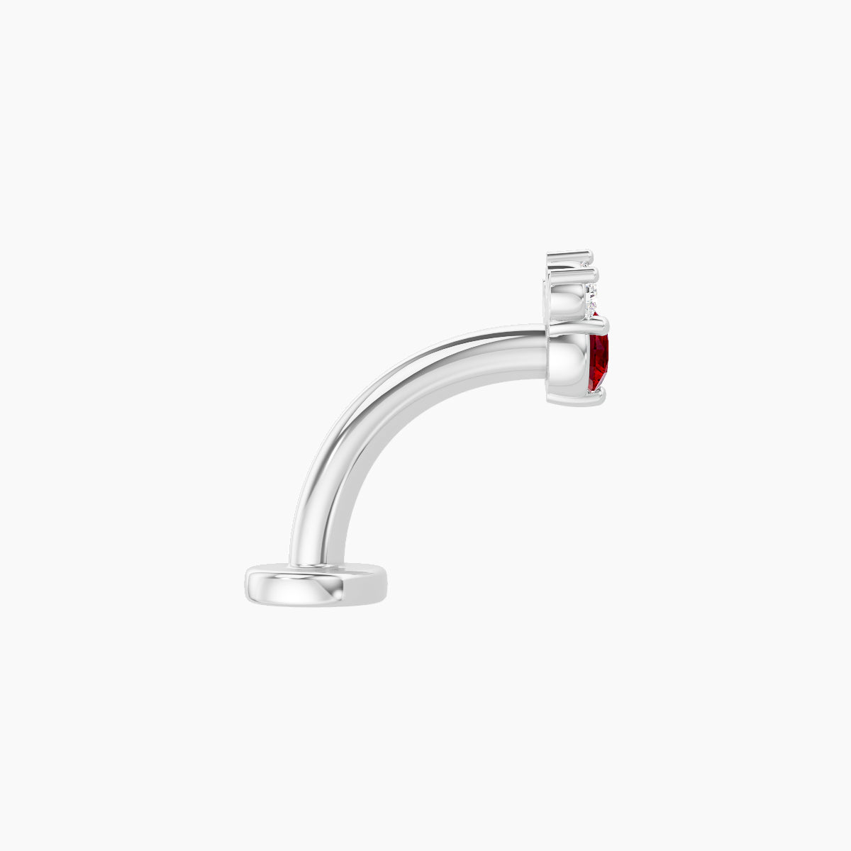 Sedna | 18k White Gold 8 mm 4.5 mm Ruby & Diamond Floating Navel Piercing