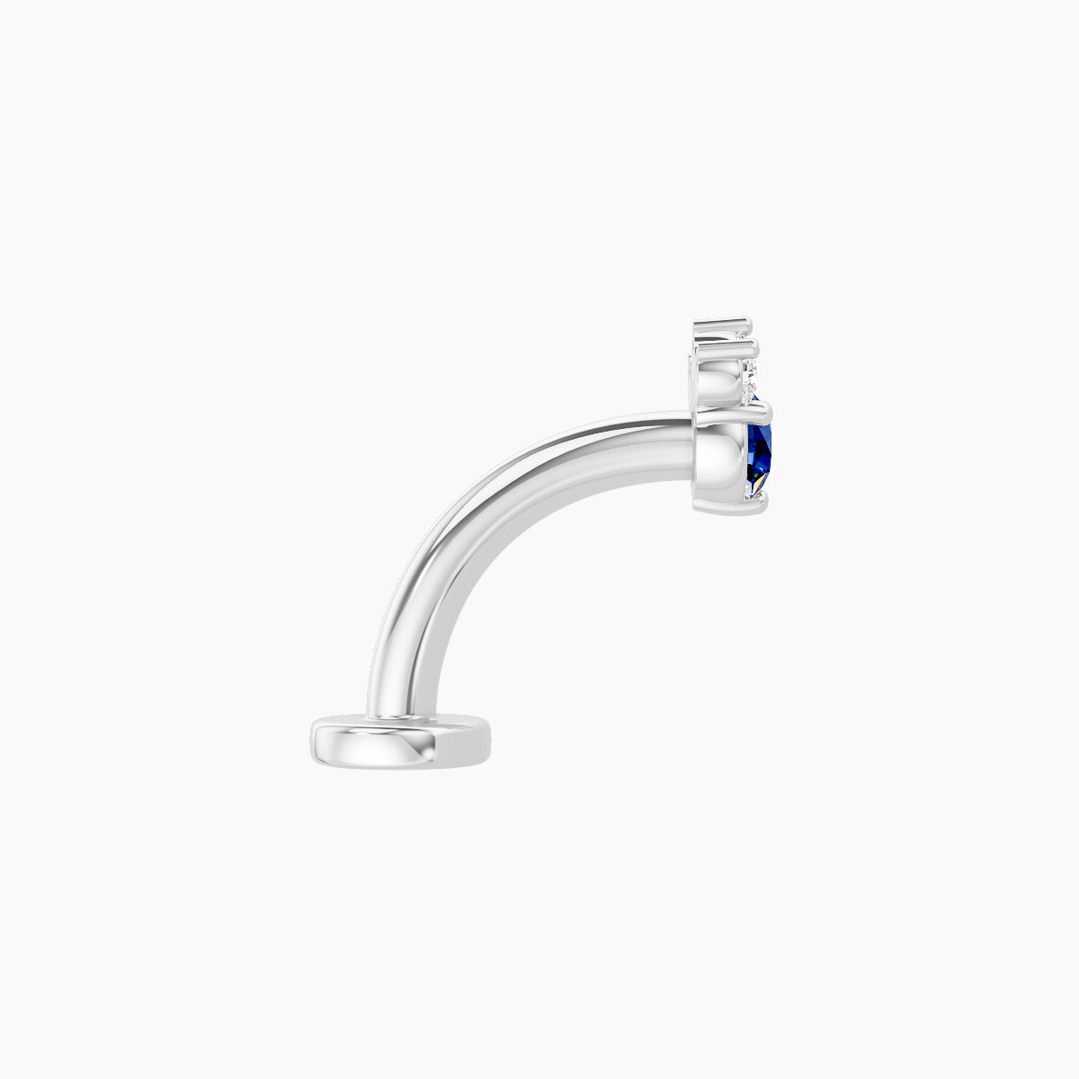Sedna | 18k White Gold 8 mm 4.5 mm Sapphire & Diamond Floating Navel Piercing