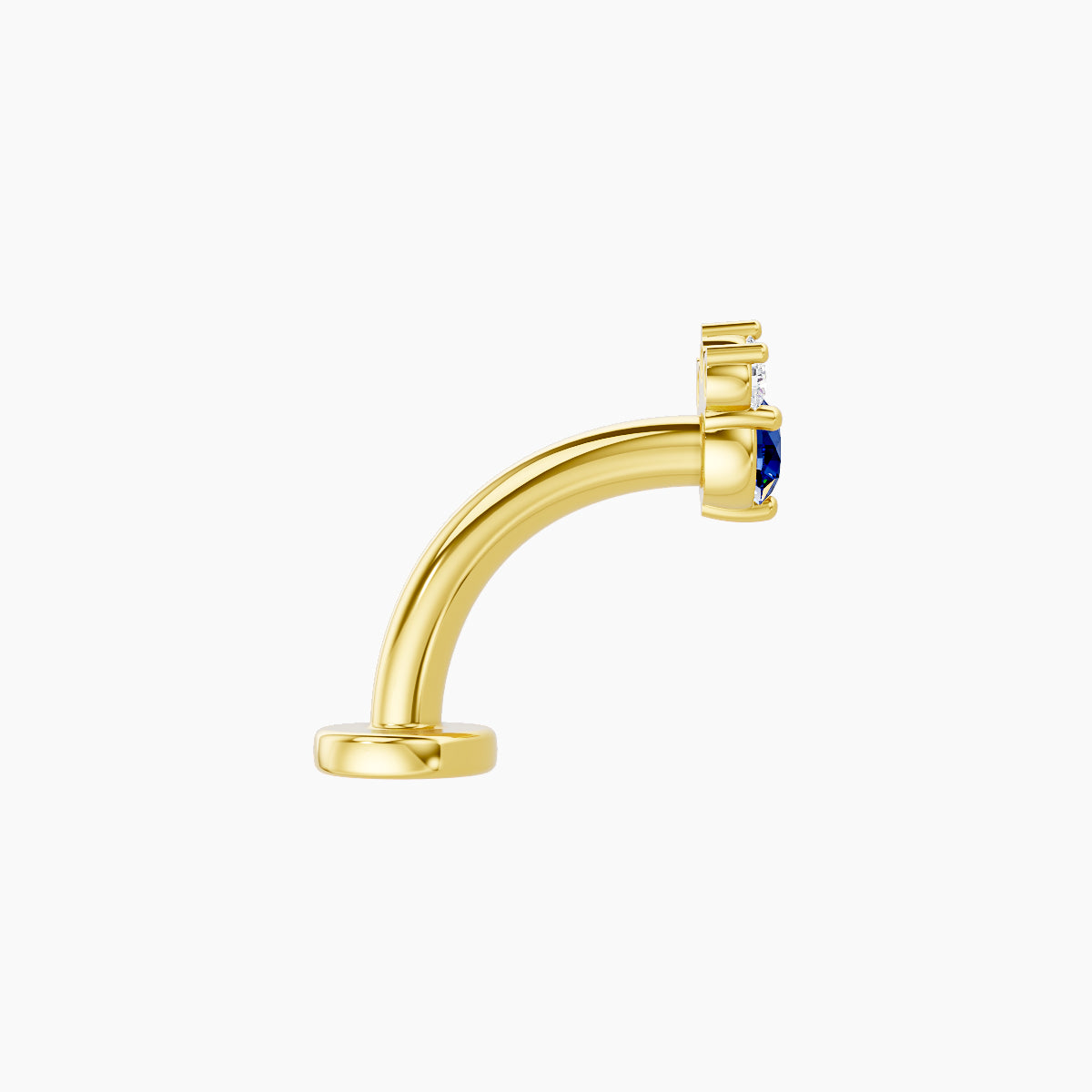 Sedna | 18k Yellow Gold 8 mm 4.5 mm Sapphire & Diamond Floating Navel Piercing
