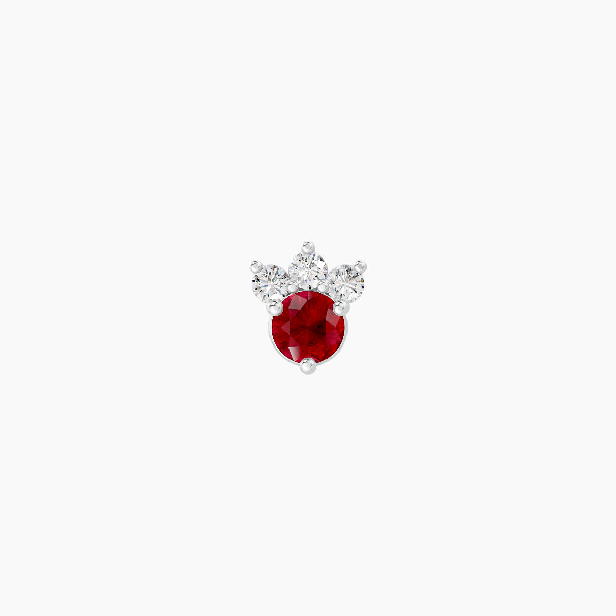 Sedna | 18k White Gold 8 mm 4.5 mm Ruby & Diamond Nose Piercing