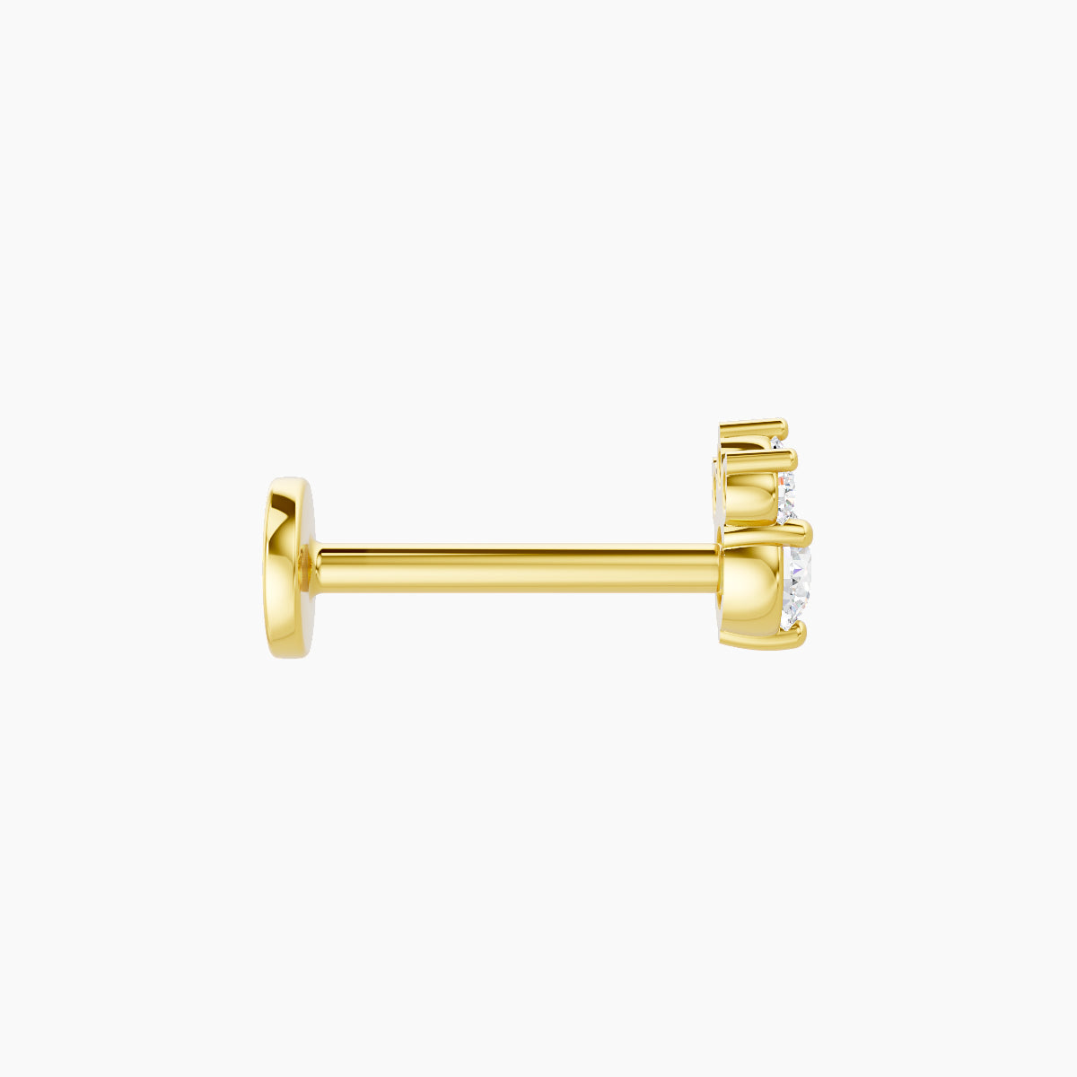 Sedna | 18k Yellow Gold 5 mm 8 mm Diamond Nose Piercing