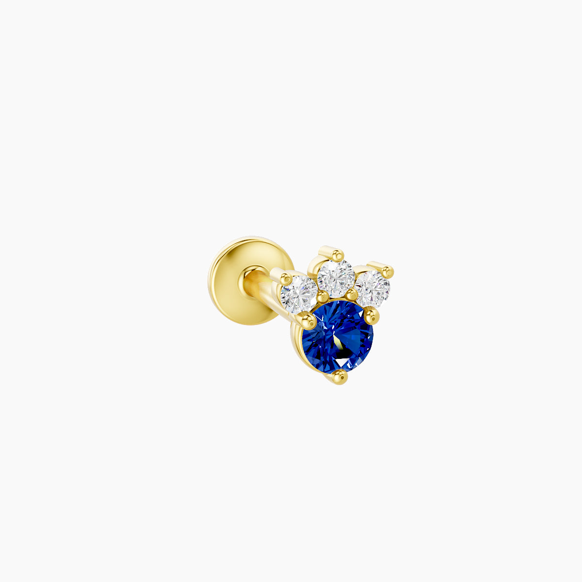 Sedna | 18k Yellow Gold 8 mm 4.5 mm Sapphire & Diamond Nose Piercing