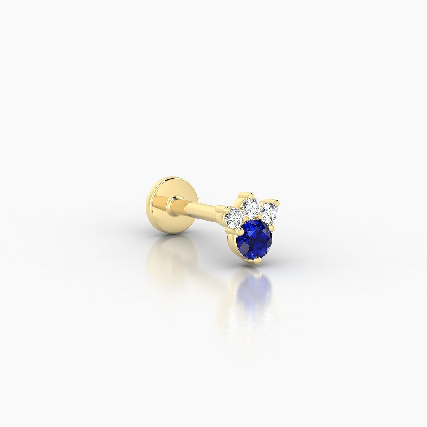 Sedna | 18k Yellow Gold 8 mm 5 mm Sapphire & Diamond Nostril Piercing