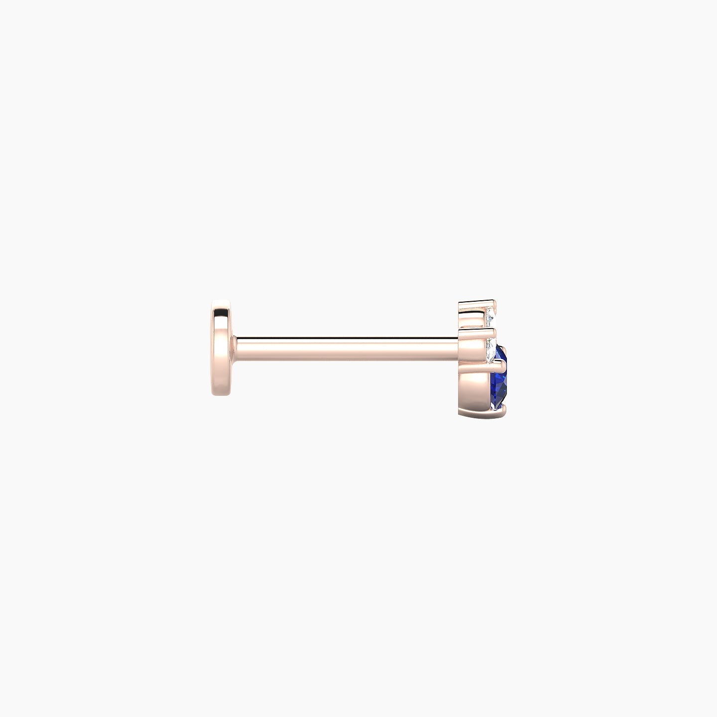 Sedna | 18k Rose Gold 8 mm 5 mm Sapphire & Diamond Nostril Piercing