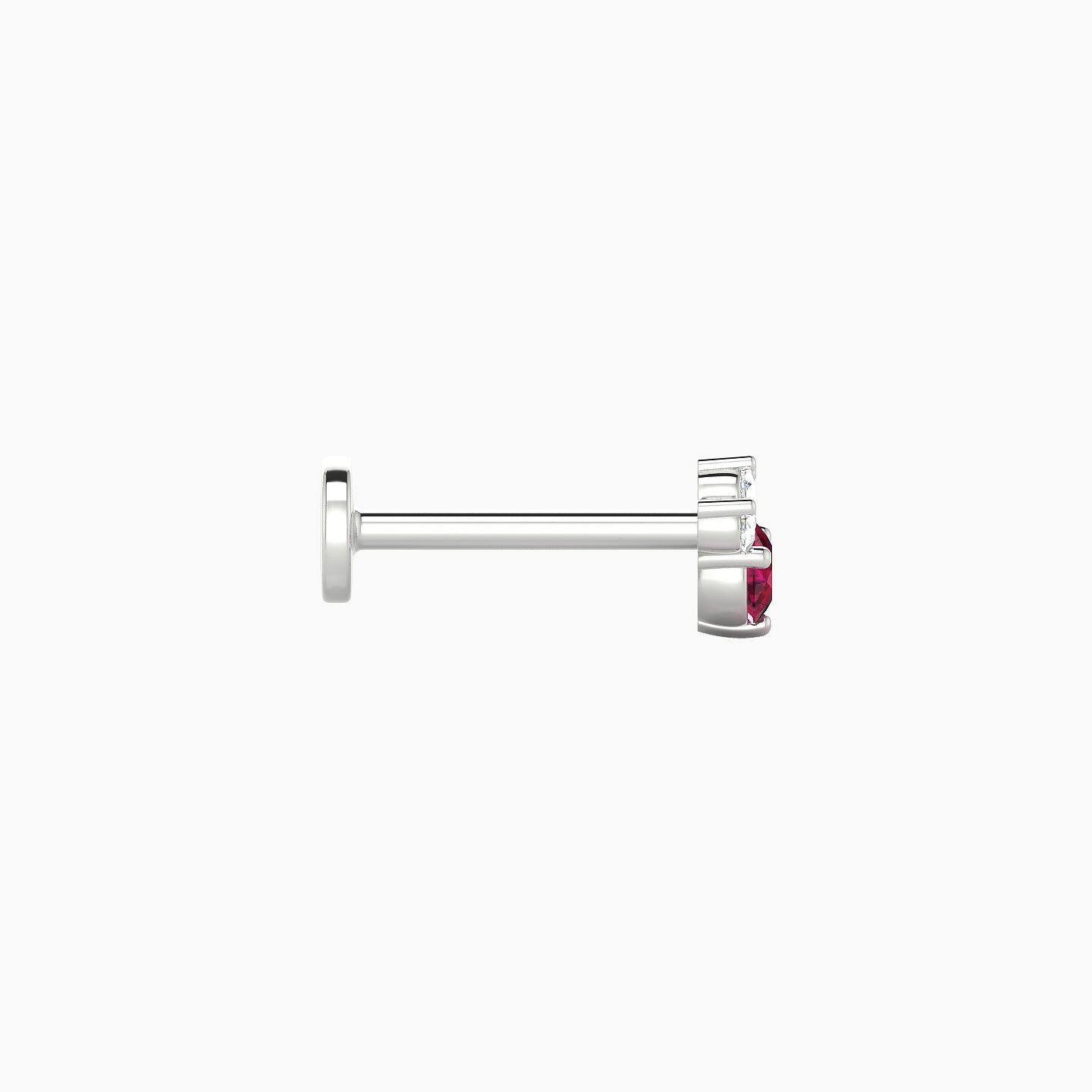 Sedna | 18k White Gold 8 mm 5 mm Ruby & Diamond Nostril Piercing