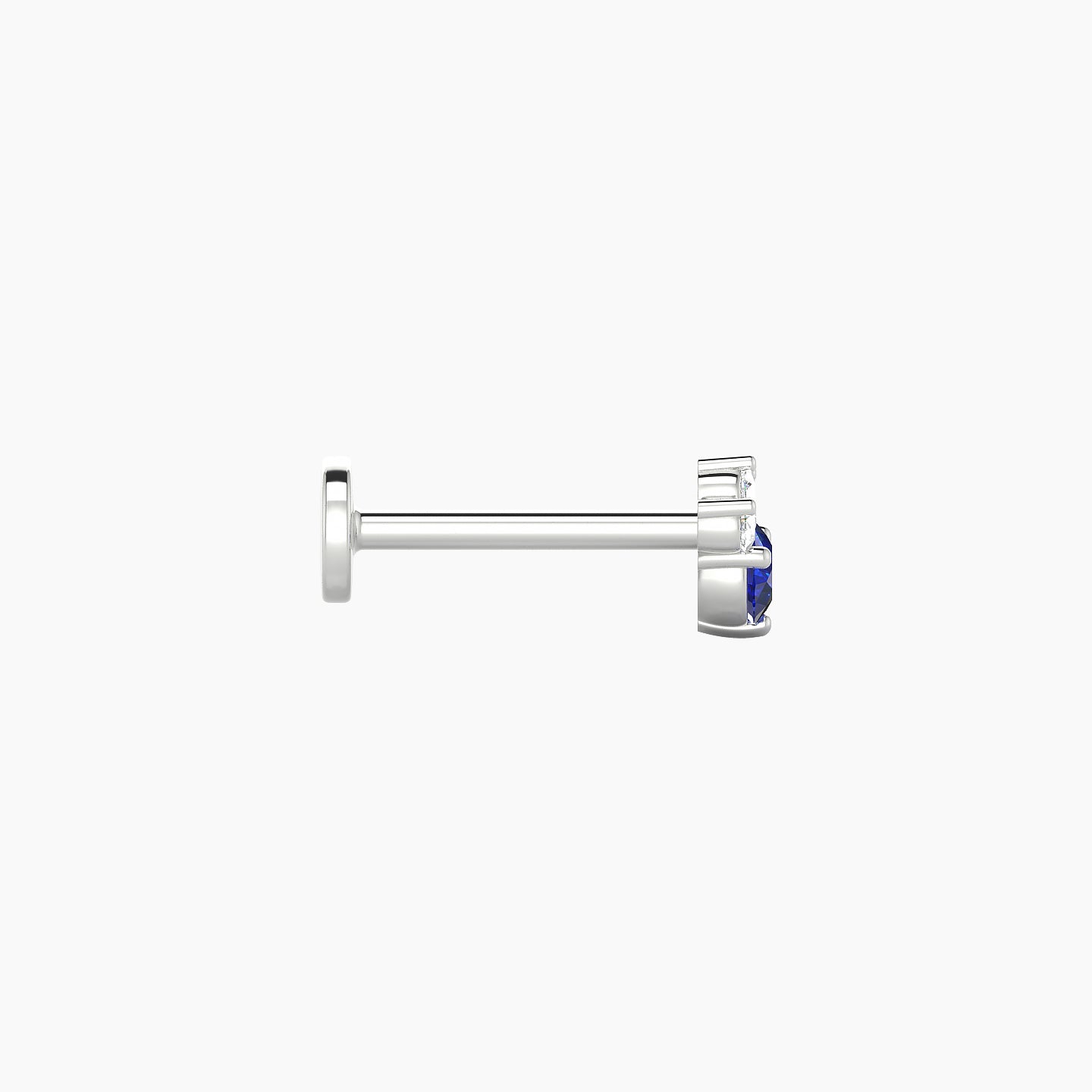 Sedna | 18k White Gold 8 mm 5 mm Sapphire & Diamond Nostril Piercing