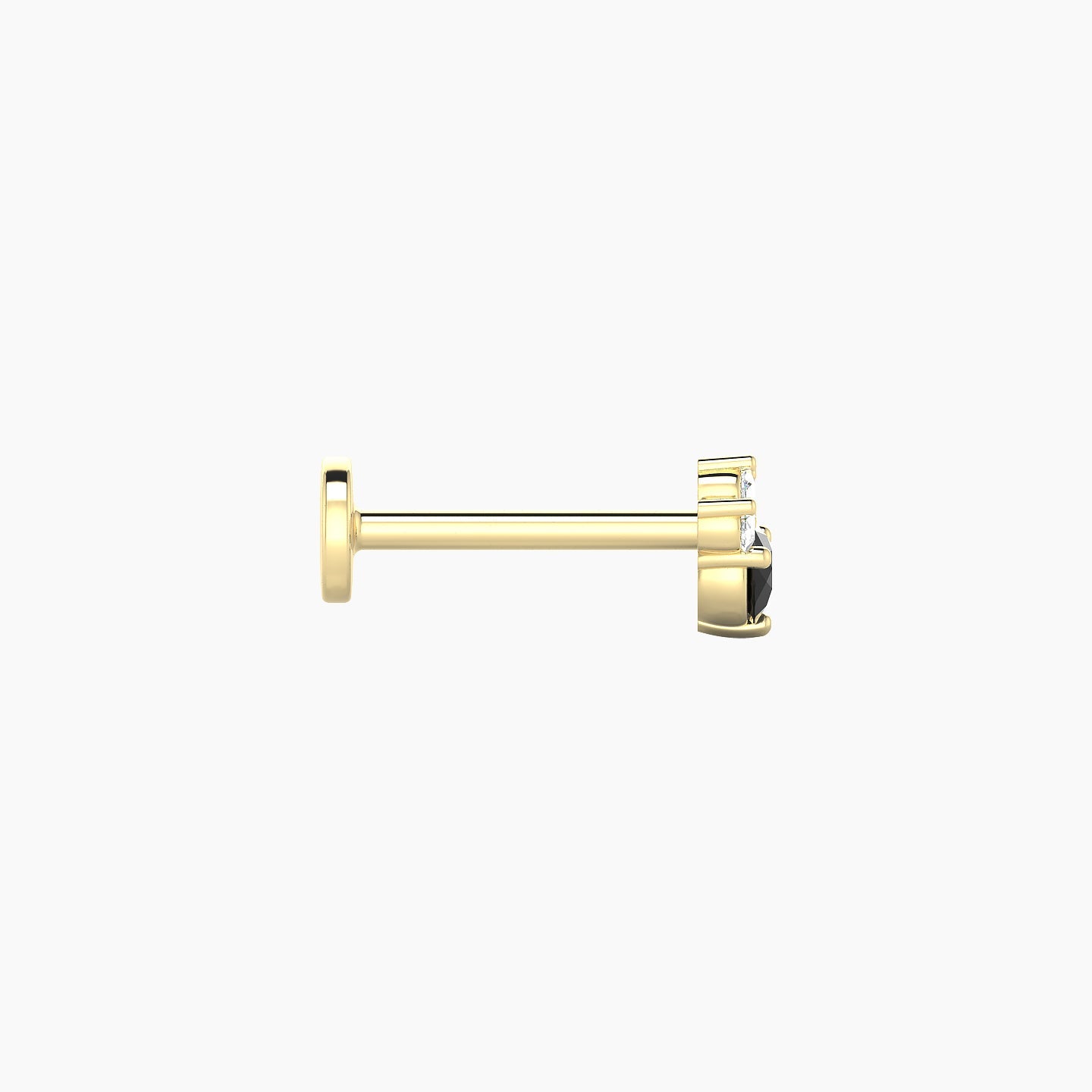 Sedna | 18k Yellow Gold 8 mm 5 mm Black Diamond & Diamond Nostril Piercing