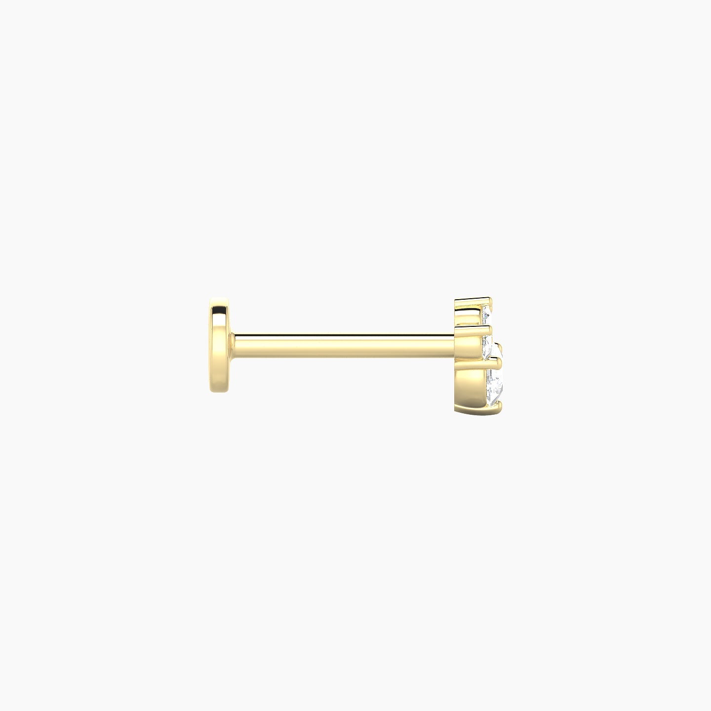 Sedna | 18k Yellow Gold 5 mm 8 mm Diamond Nostril Piercing