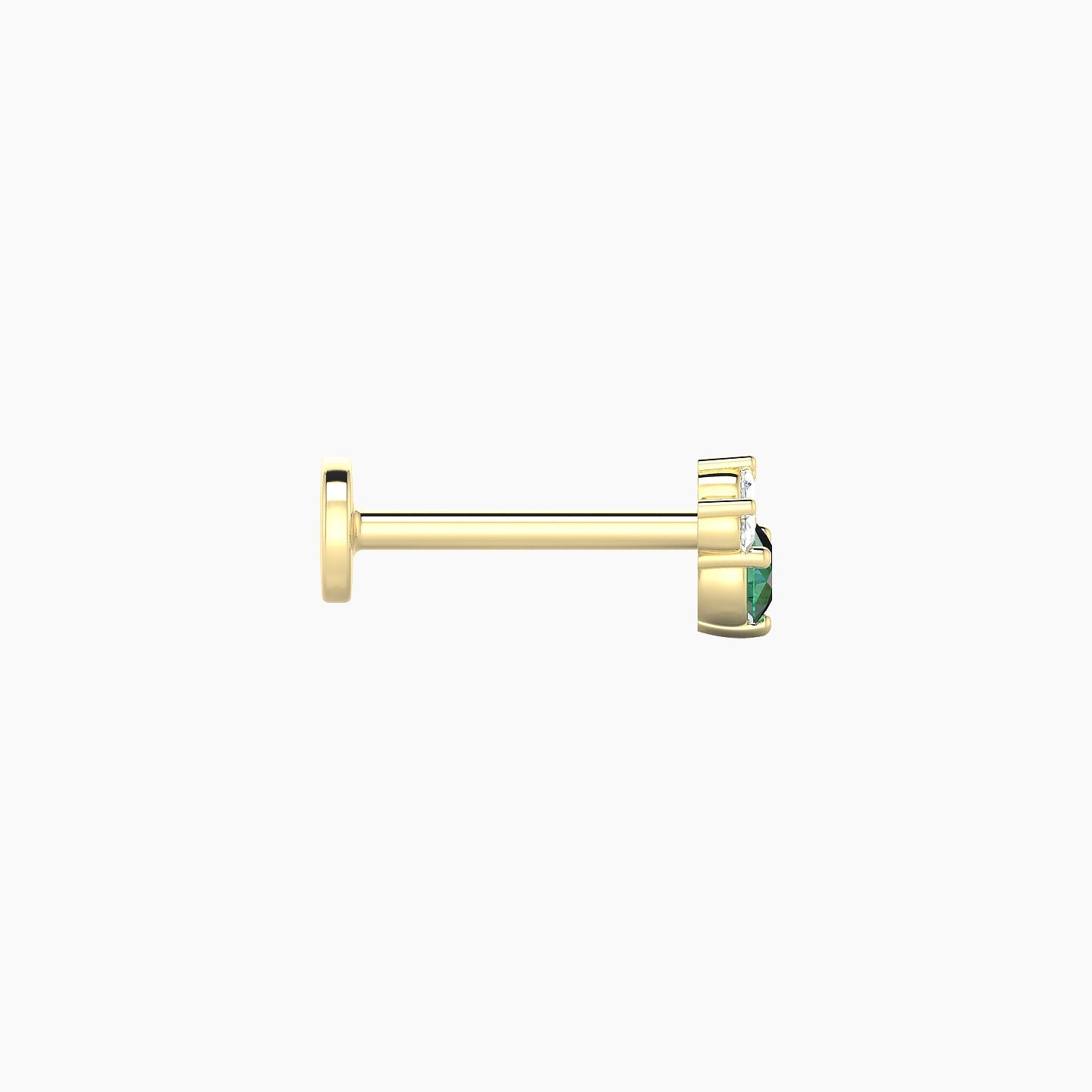 Sedna | 18k Yellow Gold 8 mm 5 mm Emerald & Diamond Nostril Piercing