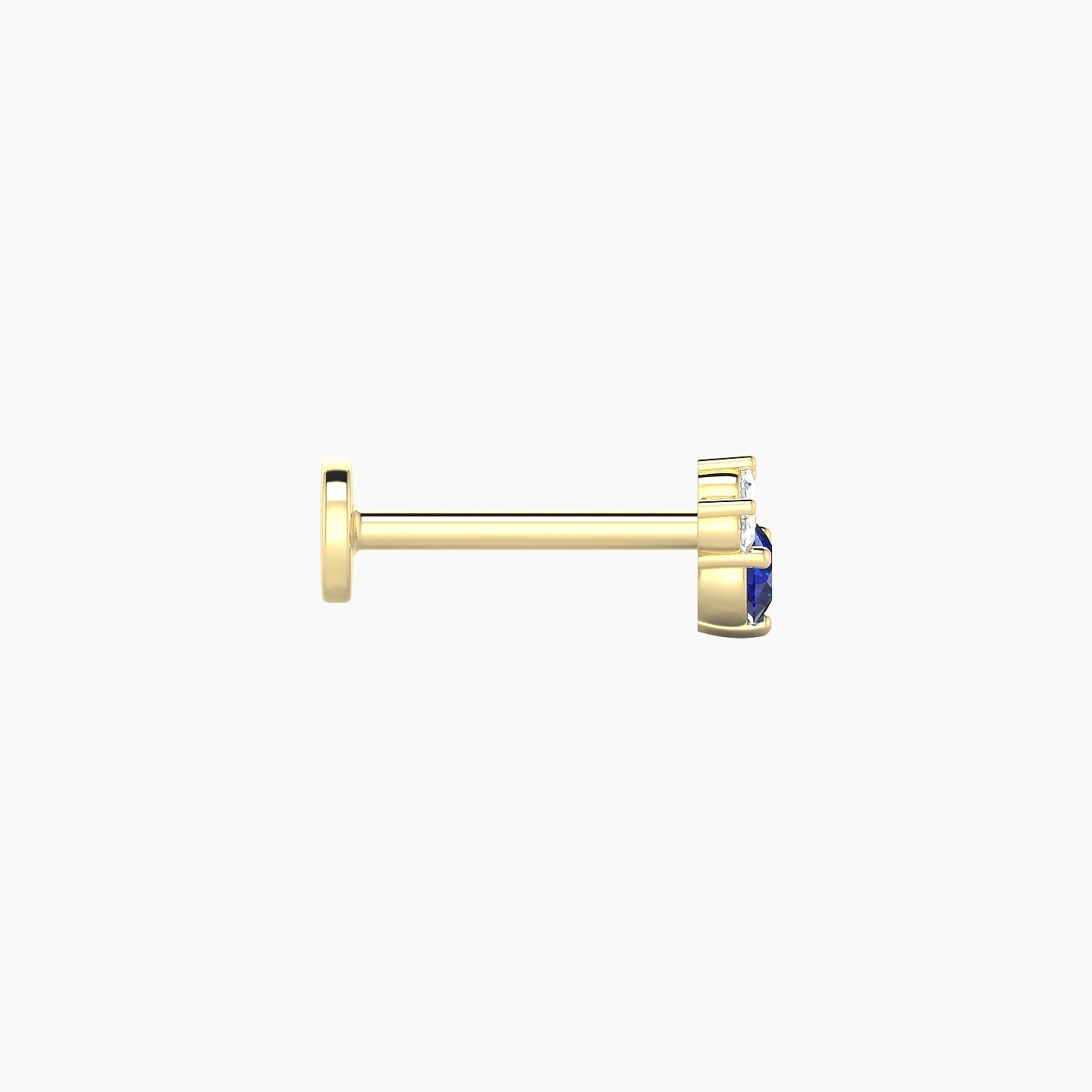 Sedna | 18k Yellow Gold 8 mm 5 mm Sapphire & Diamond Nostril Piercing