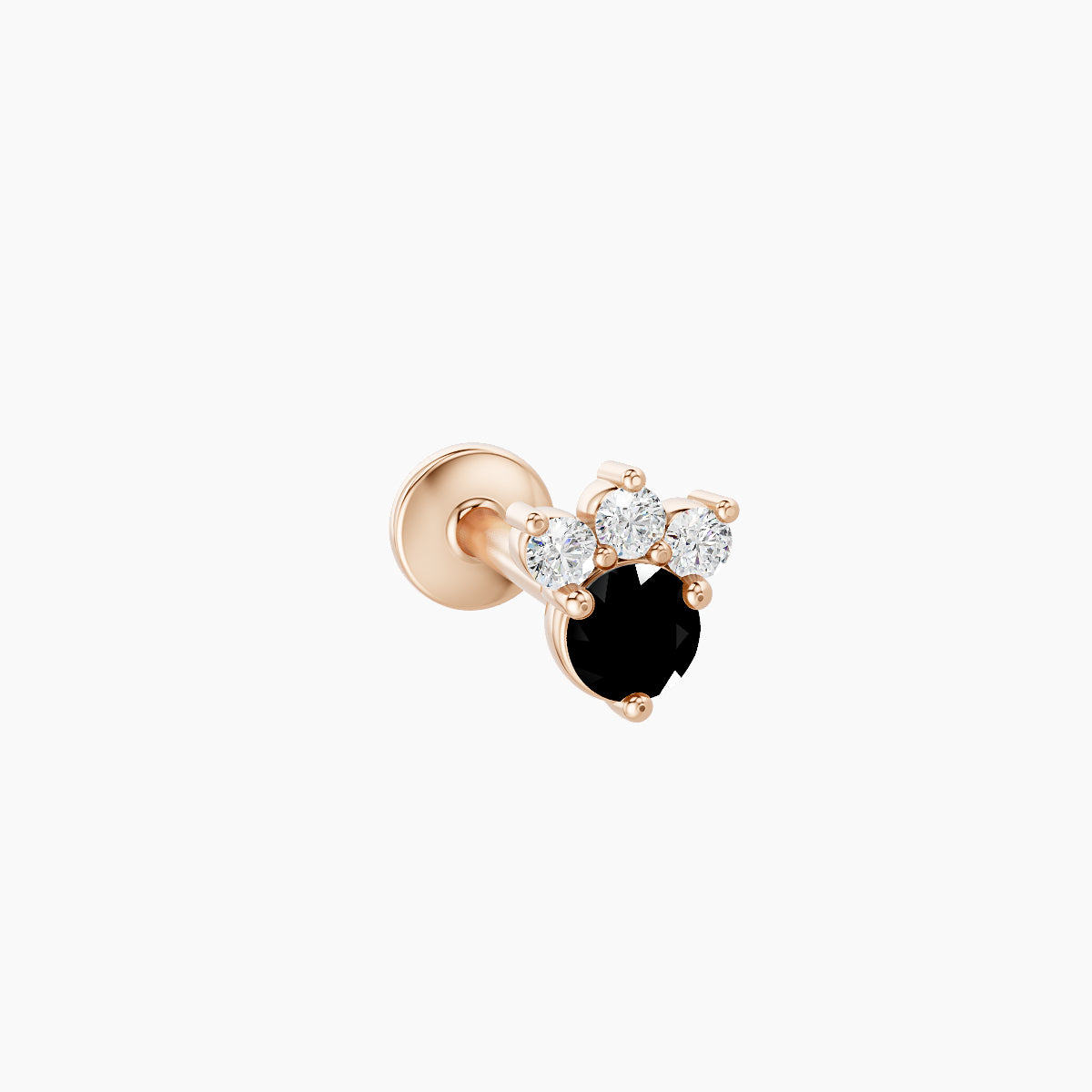 Sedna | 18k Rose Gold 8 mm 4.5 mm Black Diamond & Diamond Piercing