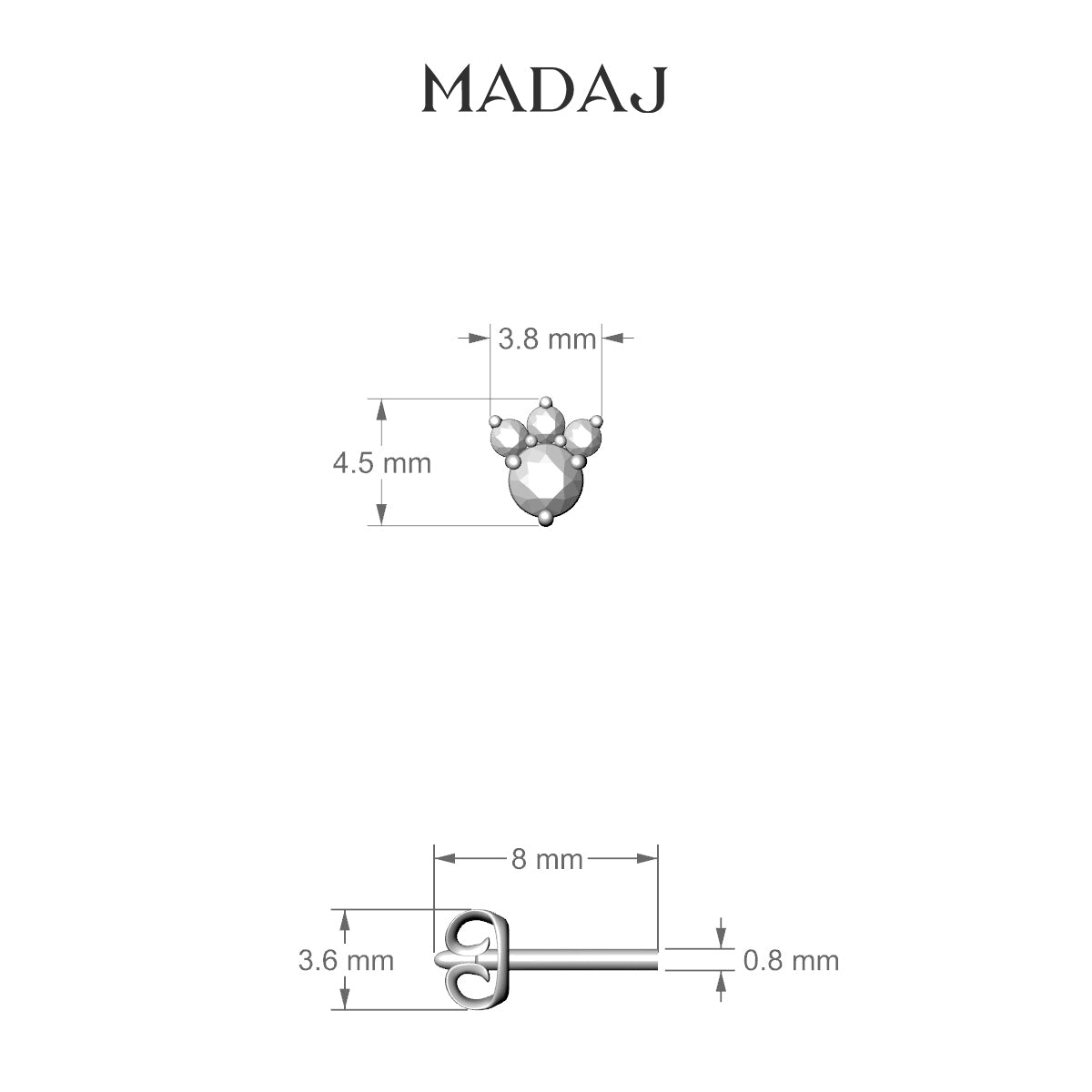 Sedna | 18k White Gold 4.5 mm Diamond Earring