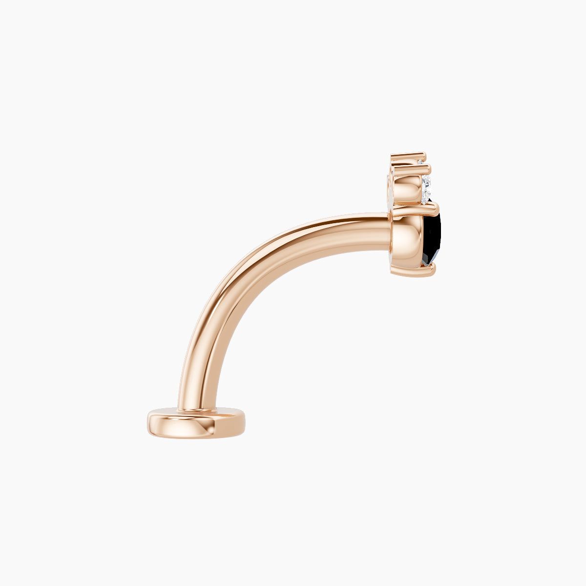 Sedna | 18k Rose Gold 10 mm 5.5 mm Black Diamond & Diamond Floating Navel Piercing
