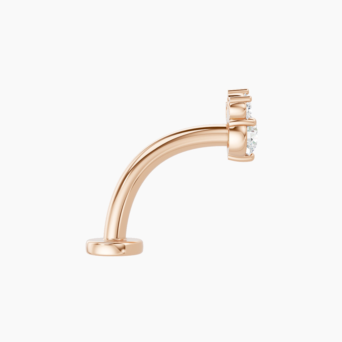 Sedna | 18k Rose Gold 5.5 mm 10 mm Diamond Floating Navel Piercing