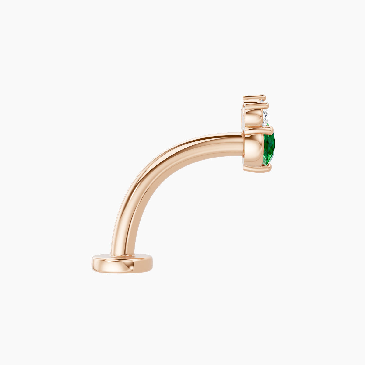 Sedna | 18k Rose Gold 10 mm 5.5 mm Emerald & Diamond Floating Navel Piercing