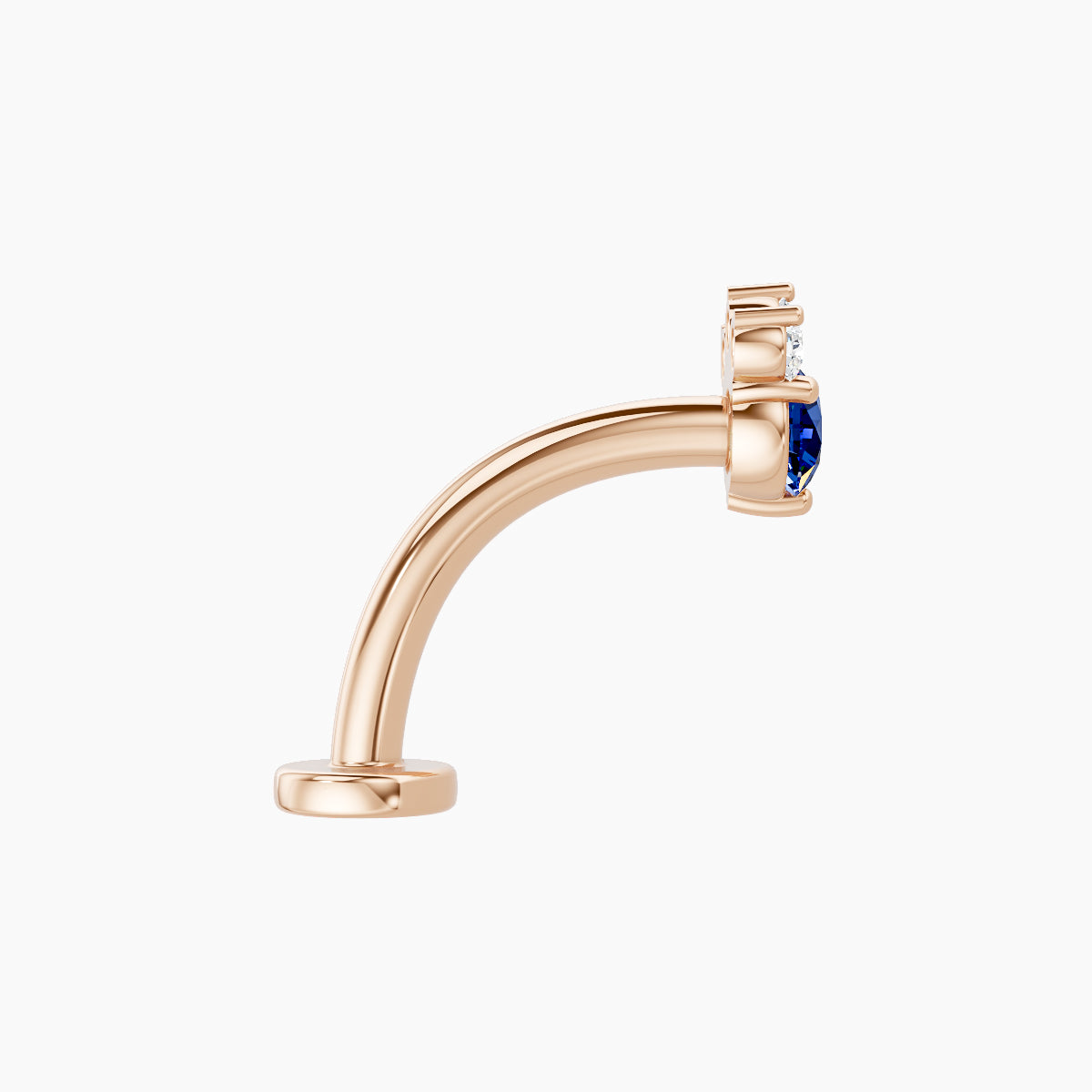 Sedna | 18k Rose Gold 10 mm 5.5 mm Sapphire & Diamond Floating Navel Piercing