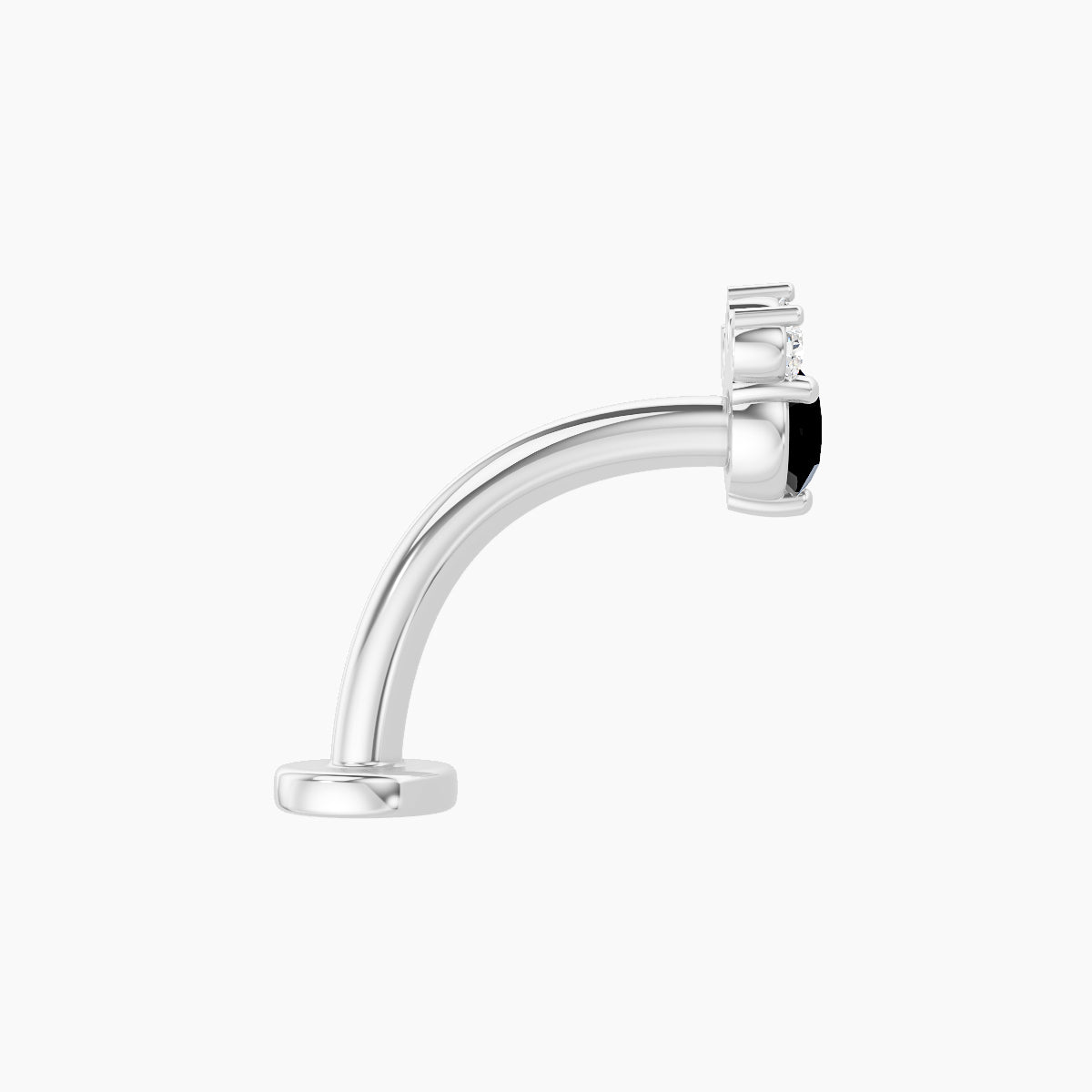 Sedna | 18k White Gold 10 mm 5.5 mm Black Diamond & Diamond Floating Navel Piercing