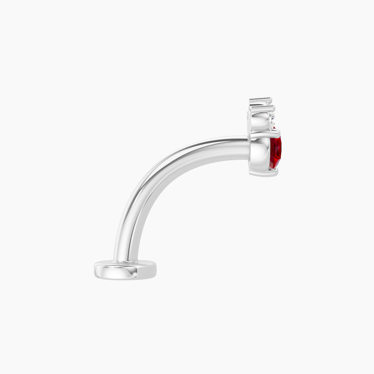 Sedna | 18k White Gold 10 mm 5.5 mm Ruby & Diamond Floating Navel Piercing