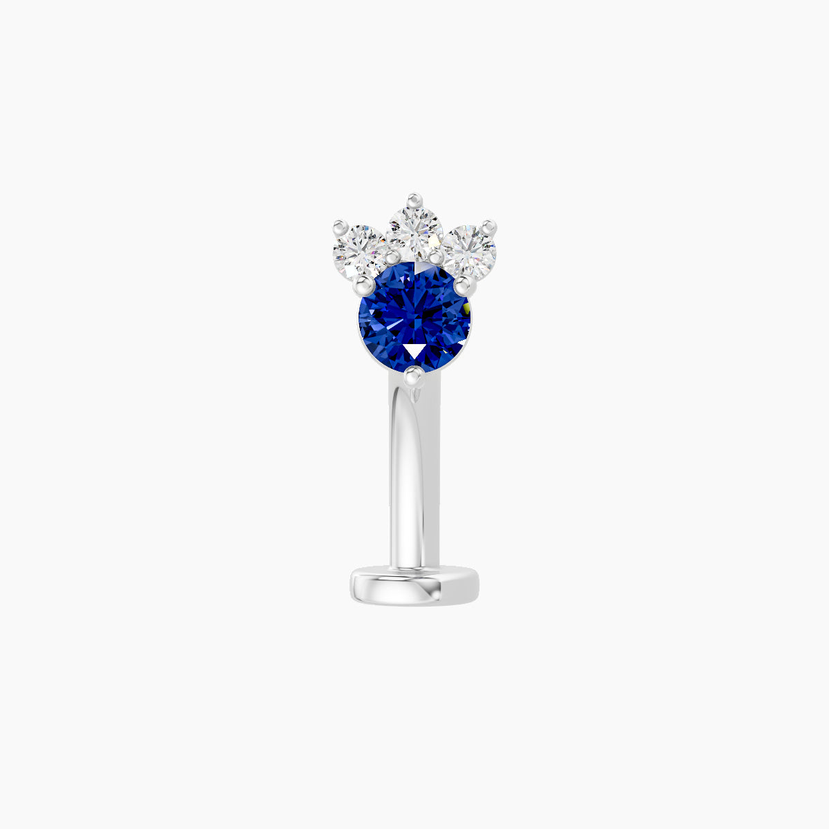 Sedna | 18k White Gold 10 mm 5.5 mm Sapphire & Diamond Floating Navel Piercing