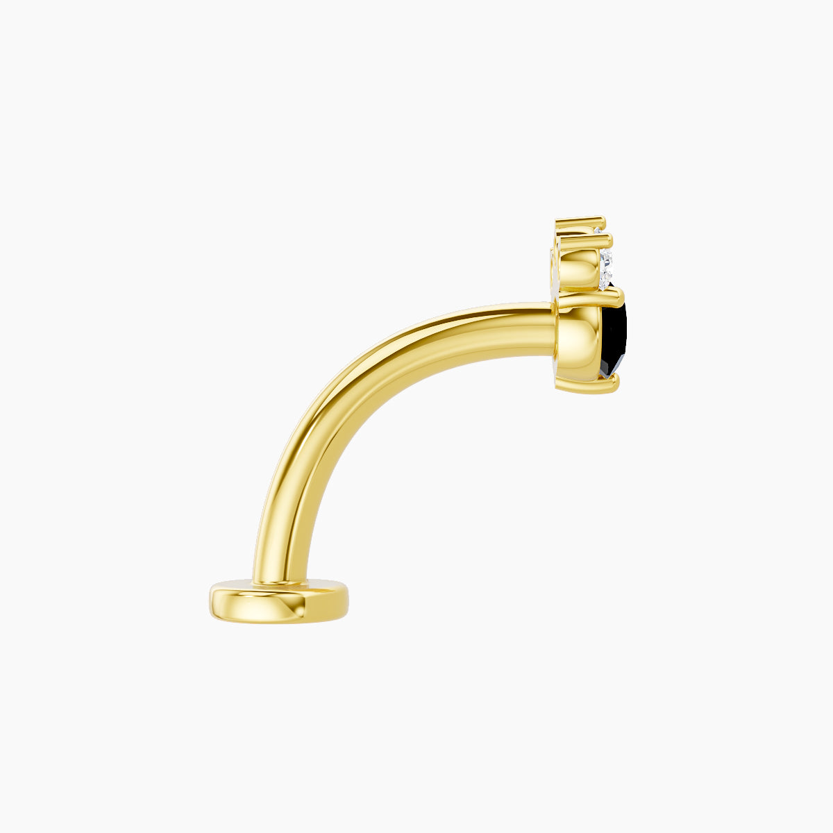 Sedna | 18k Yellow Gold 10 mm 5.5 mm Black Diamond & Diamond Floating Navel Piercing
