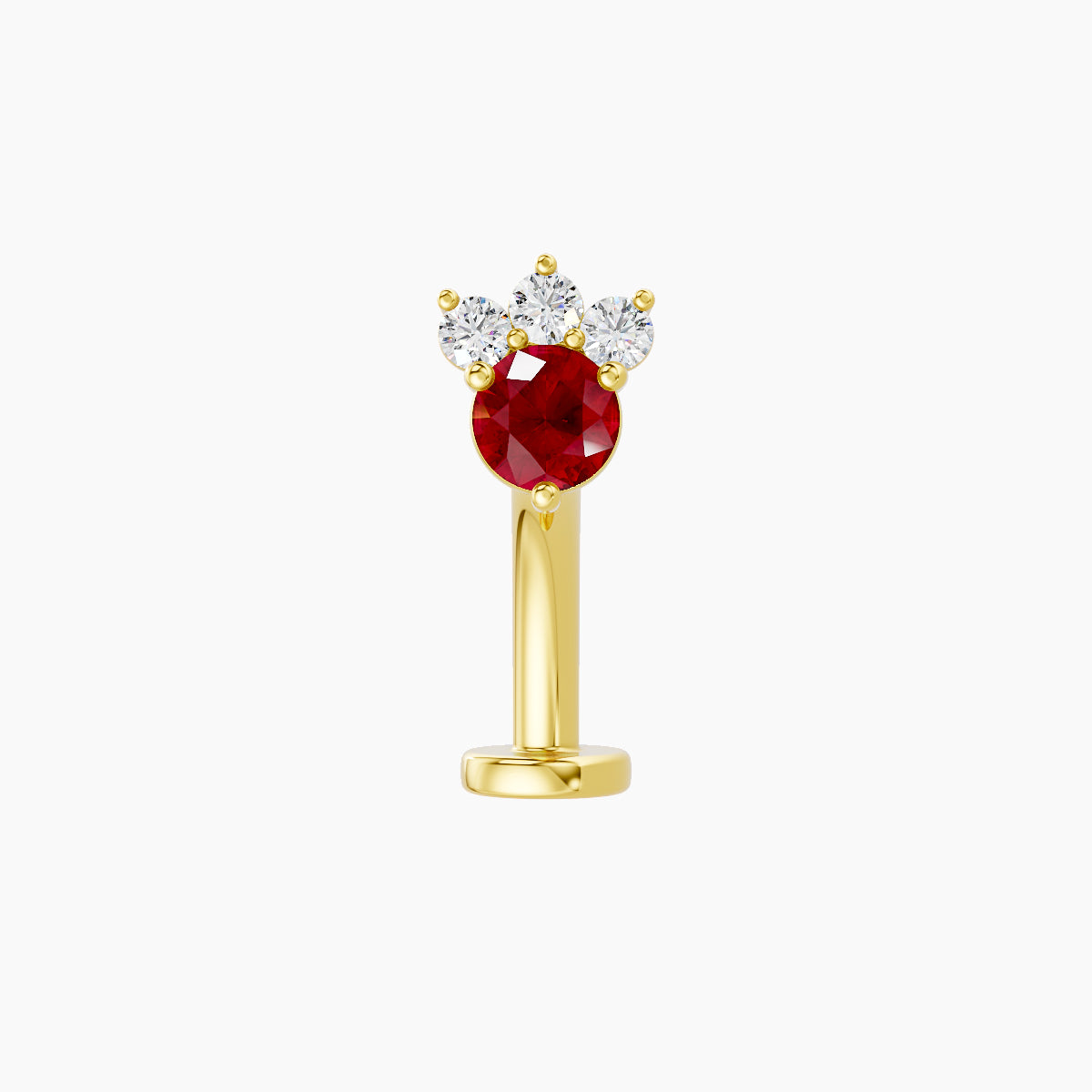 Sedna | 18k Yellow Gold 10 mm 5.5 mm Ruby & Diamond Floating Navel Piercing