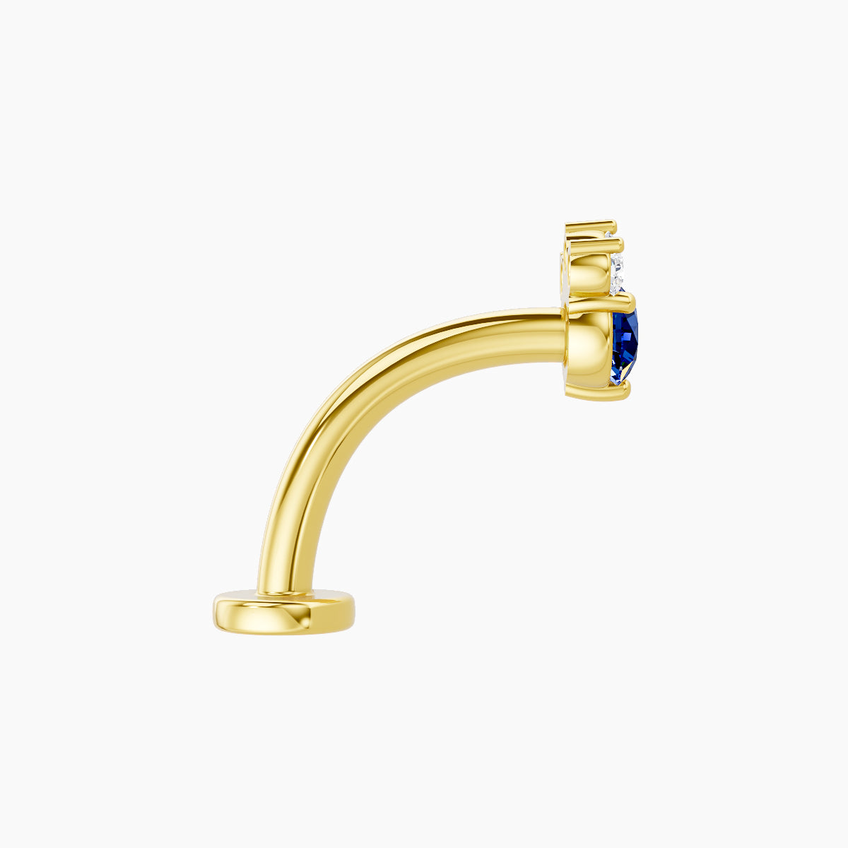 Sedna | 18k Yellow Gold 10 mm 5.5 mm Sapphire & Diamond Floating Navel Piercing
