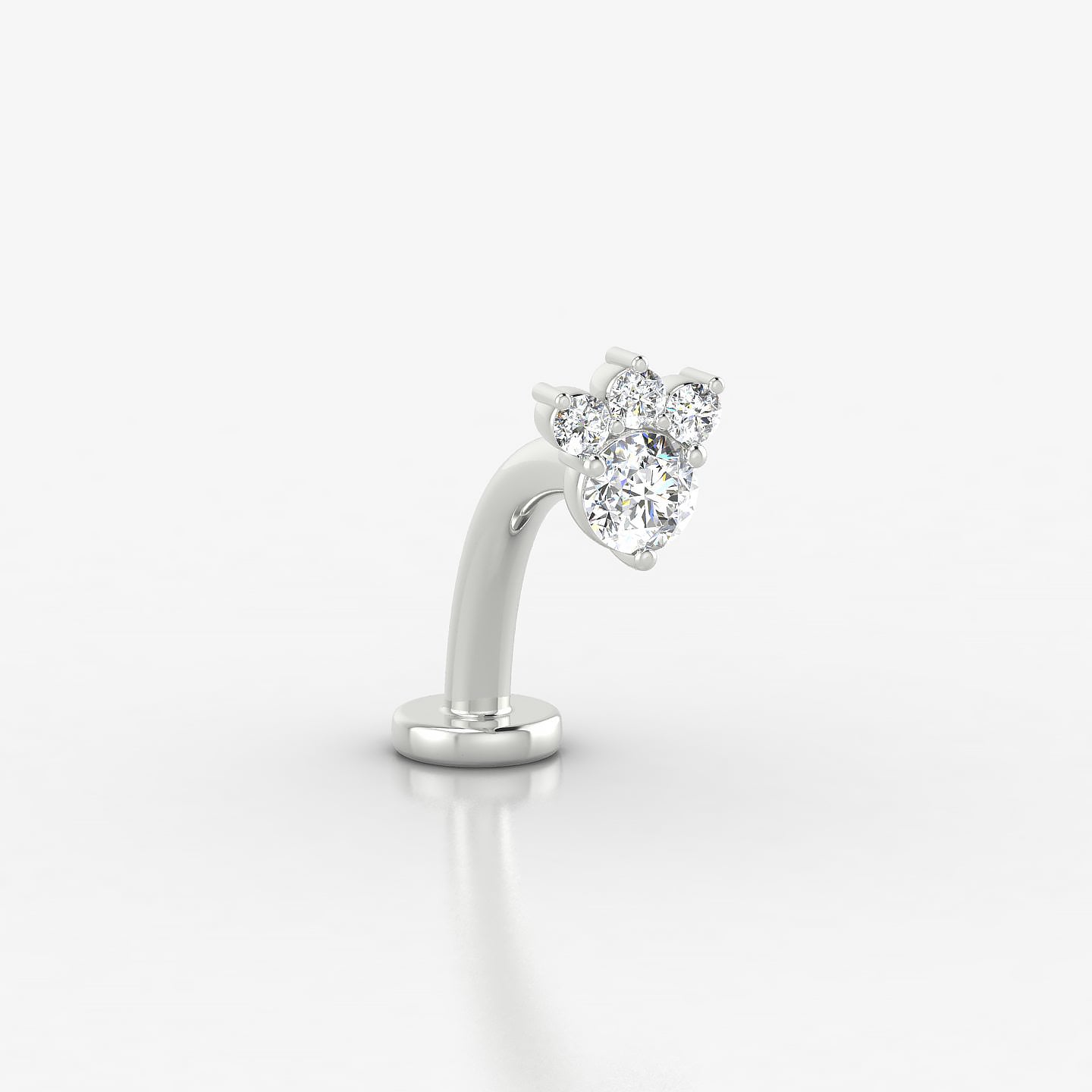 Sedna | 18k White Gold 5.5 mm 10 mm Diamond Floating Navel Piercing