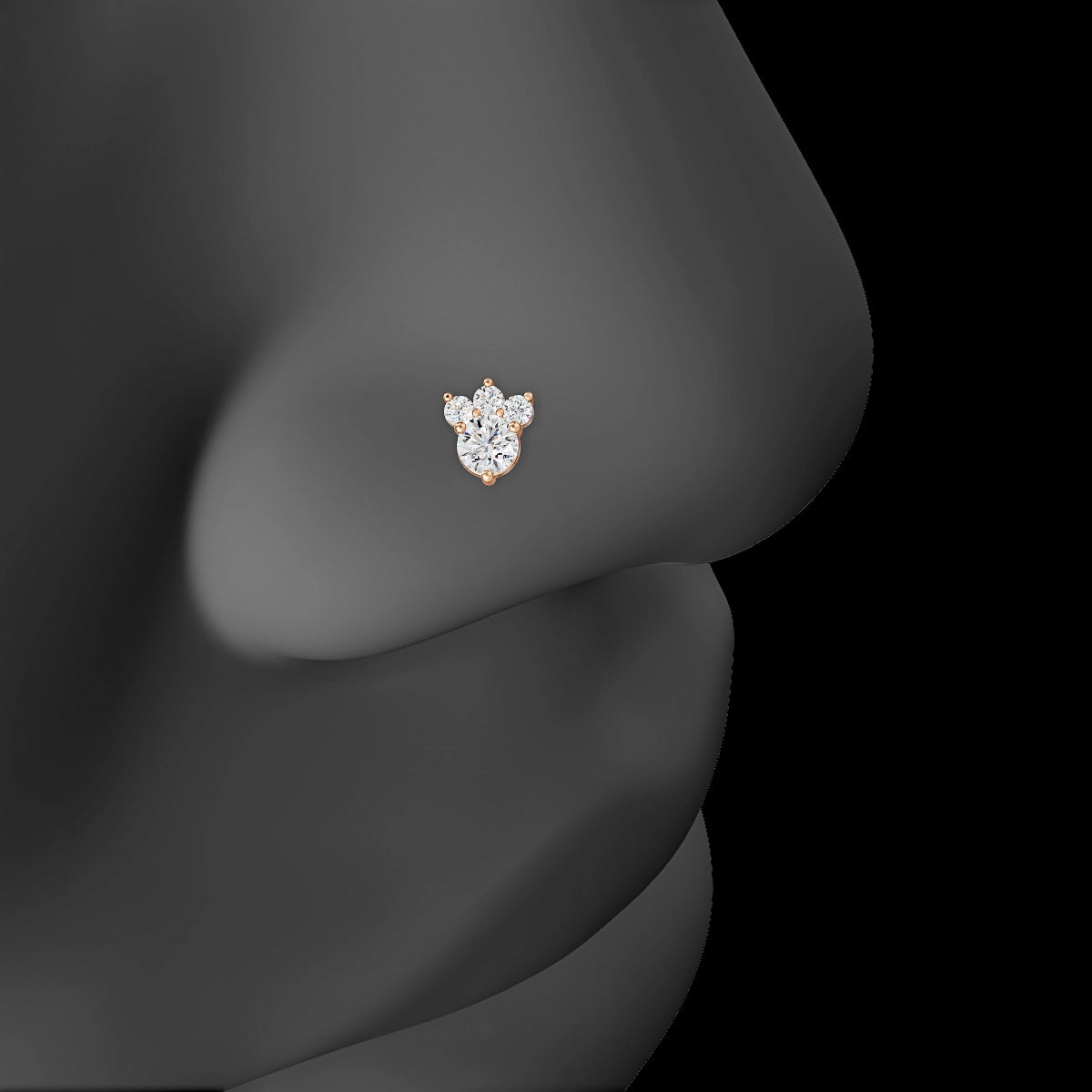 Sedna | 18k Rose Gold 5.5 mm 5 mm Diamond Nose Piercing