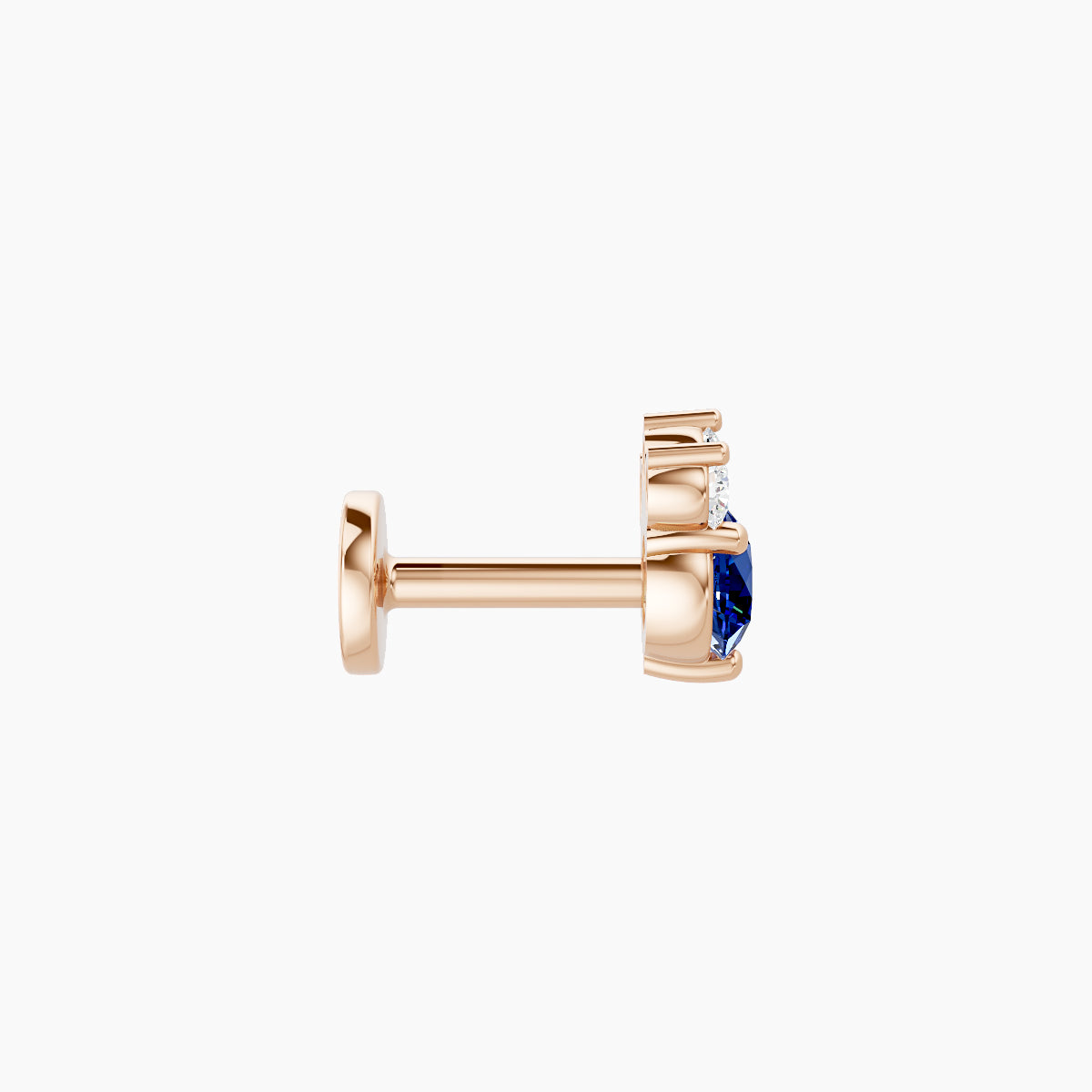 Sedna | 18k Rose Gold 5 mm 5.5 mm Sapphire & Diamond Nose Piercing