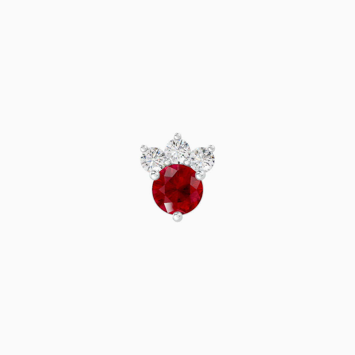 Sedna | 18k White Gold 5 mm 5.5 mm Ruby & Diamond Nose Piercing