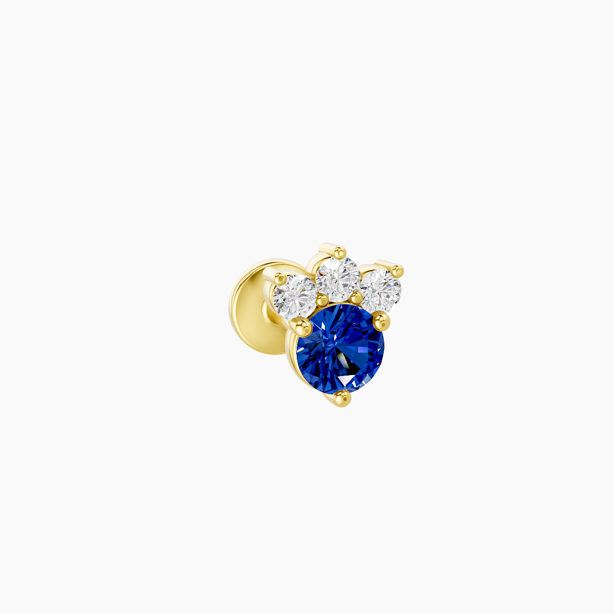 Sedna | 18k Yellow Gold 5 mm 5.5 mm Sapphire & Diamond Nose Piercing