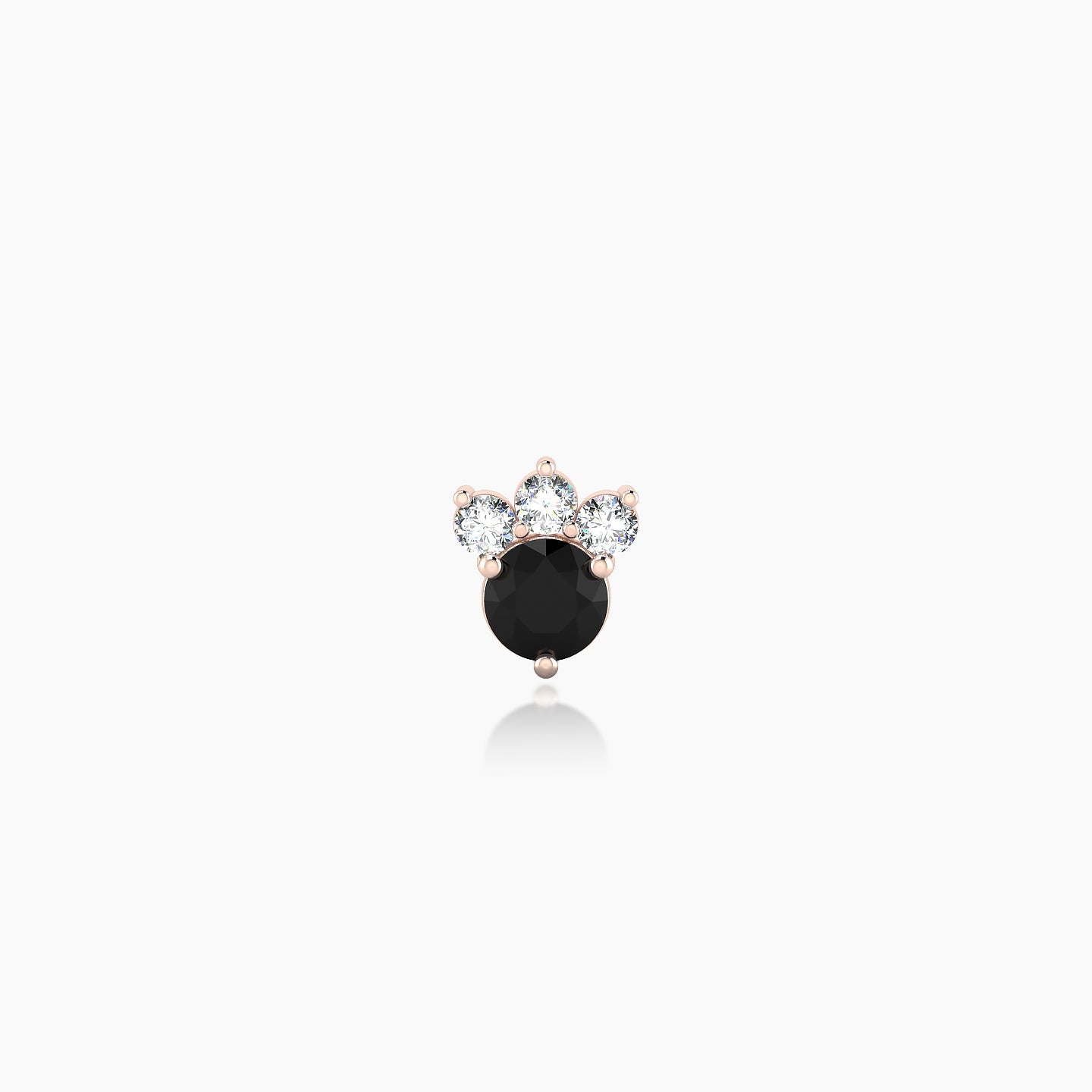 Sedna | 18k Rose Gold 5 mm 5.5 mm Black Diamond & Diamond Nostril Piercing