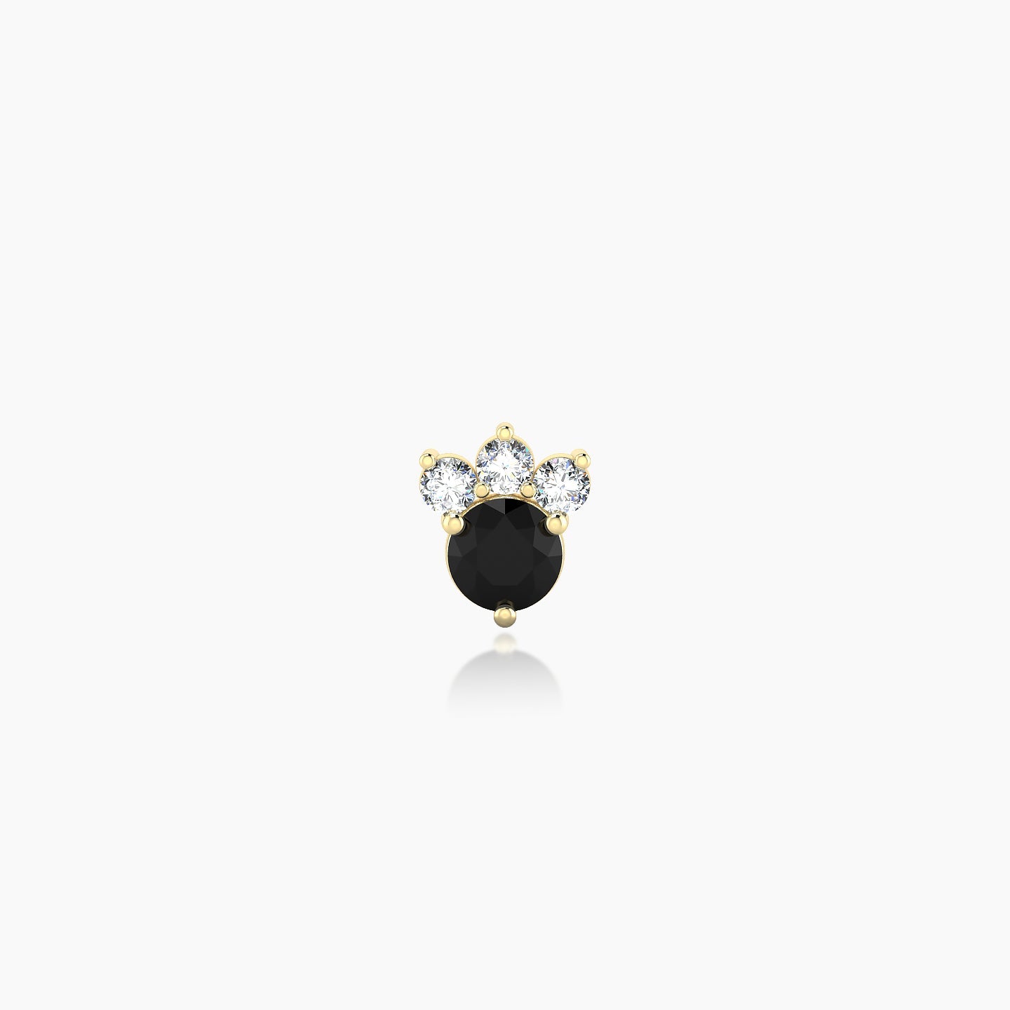 Sedna | 18k Yellow Gold 5 mm 5.5 mm Black Diamond & Diamond Nostril Piercing