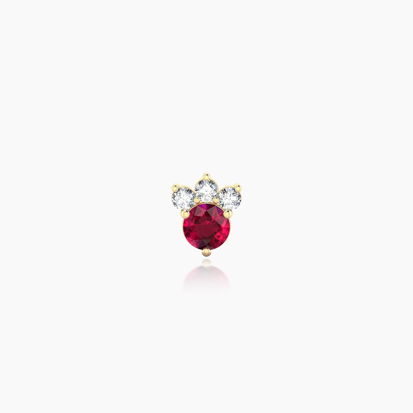 Sedna | 18k Yellow Gold 5 mm 5.5 mm Ruby & Diamond Nostril Piercing