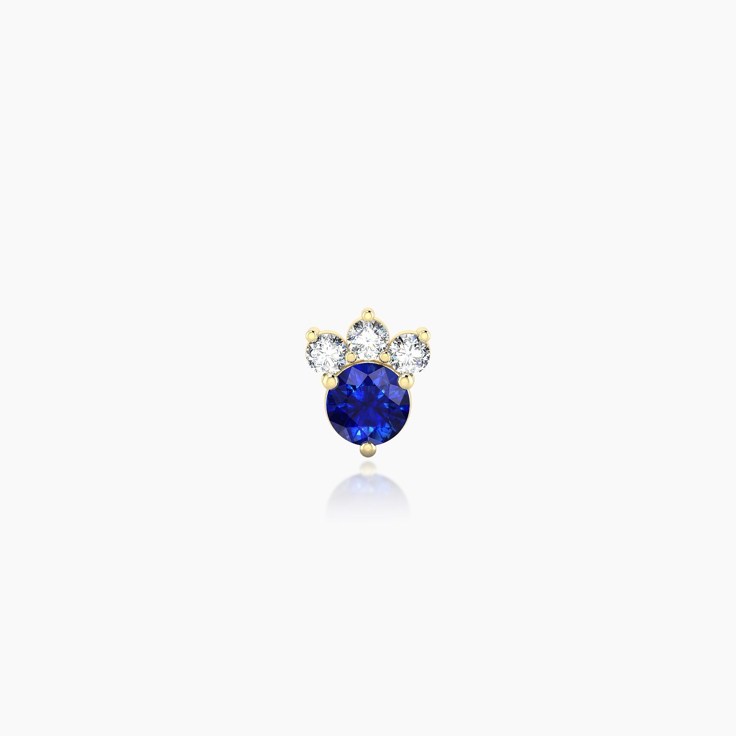 Sedna | 18k Yellow Gold 5 mm 5.5 mm Sapphire & Diamond Nostril Piercing