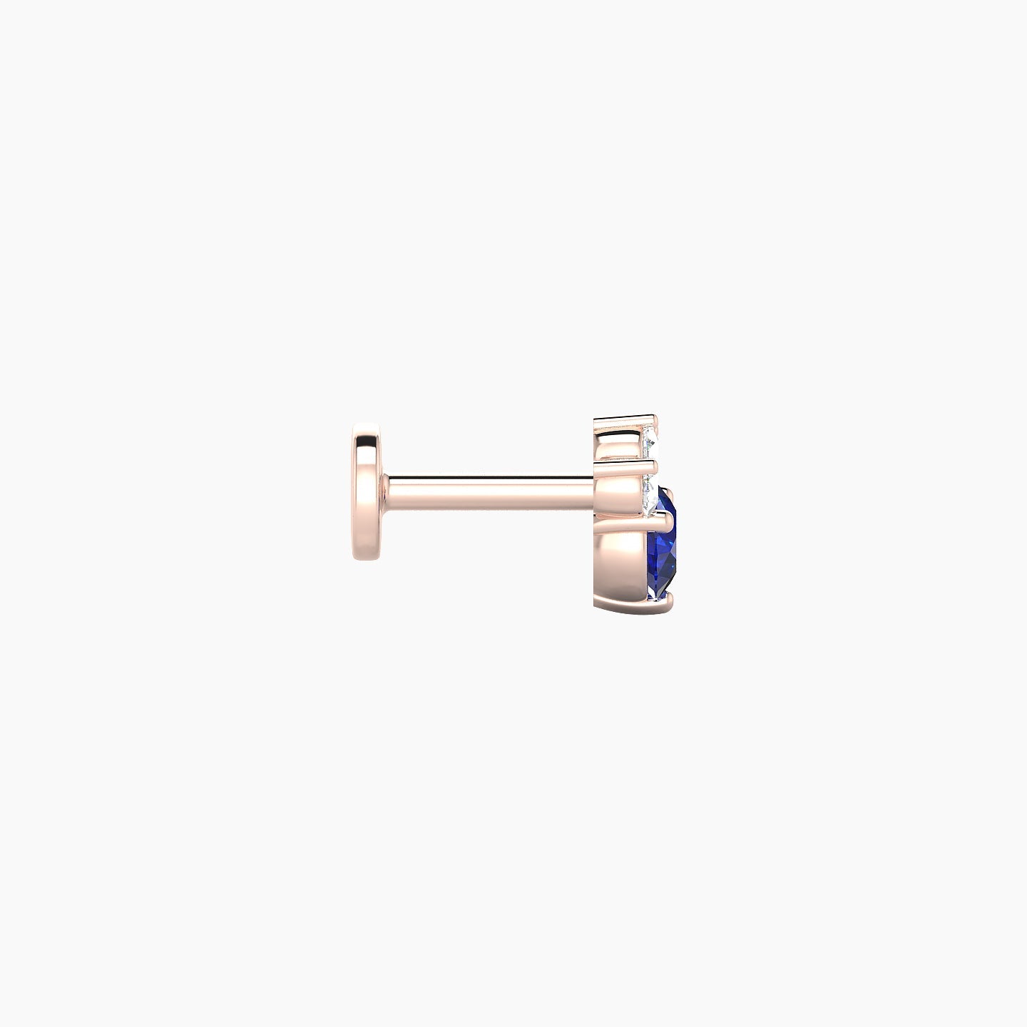 Sedna | 18k Rose Gold 5 mm 5.5 mm Sapphire & Diamond Nostril Piercing