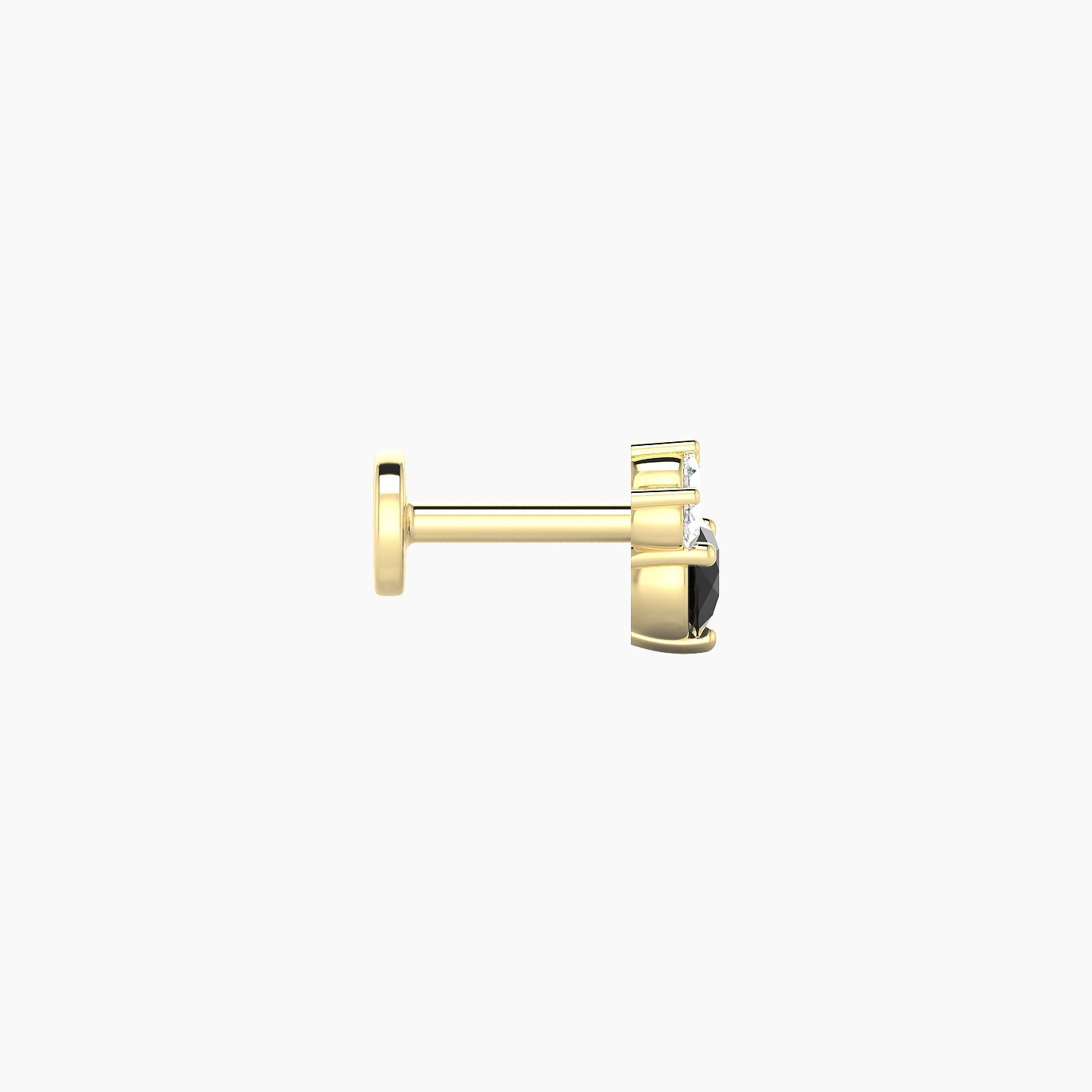 Sedna | 18k Yellow Gold 5 mm 5.5 mm Black Diamond & Diamond Nostril Piercing